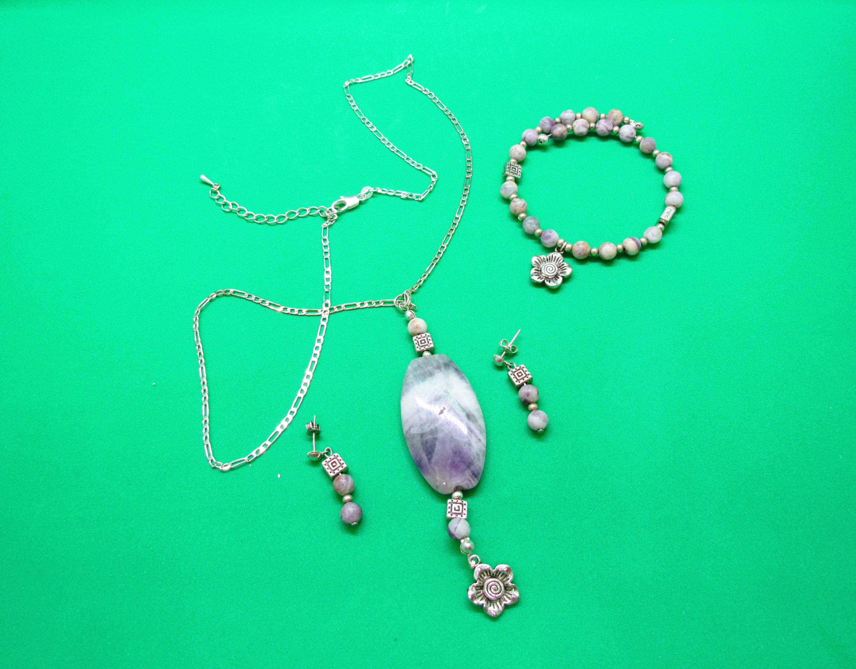 Complete Amethyst Set in Sterling Silver.