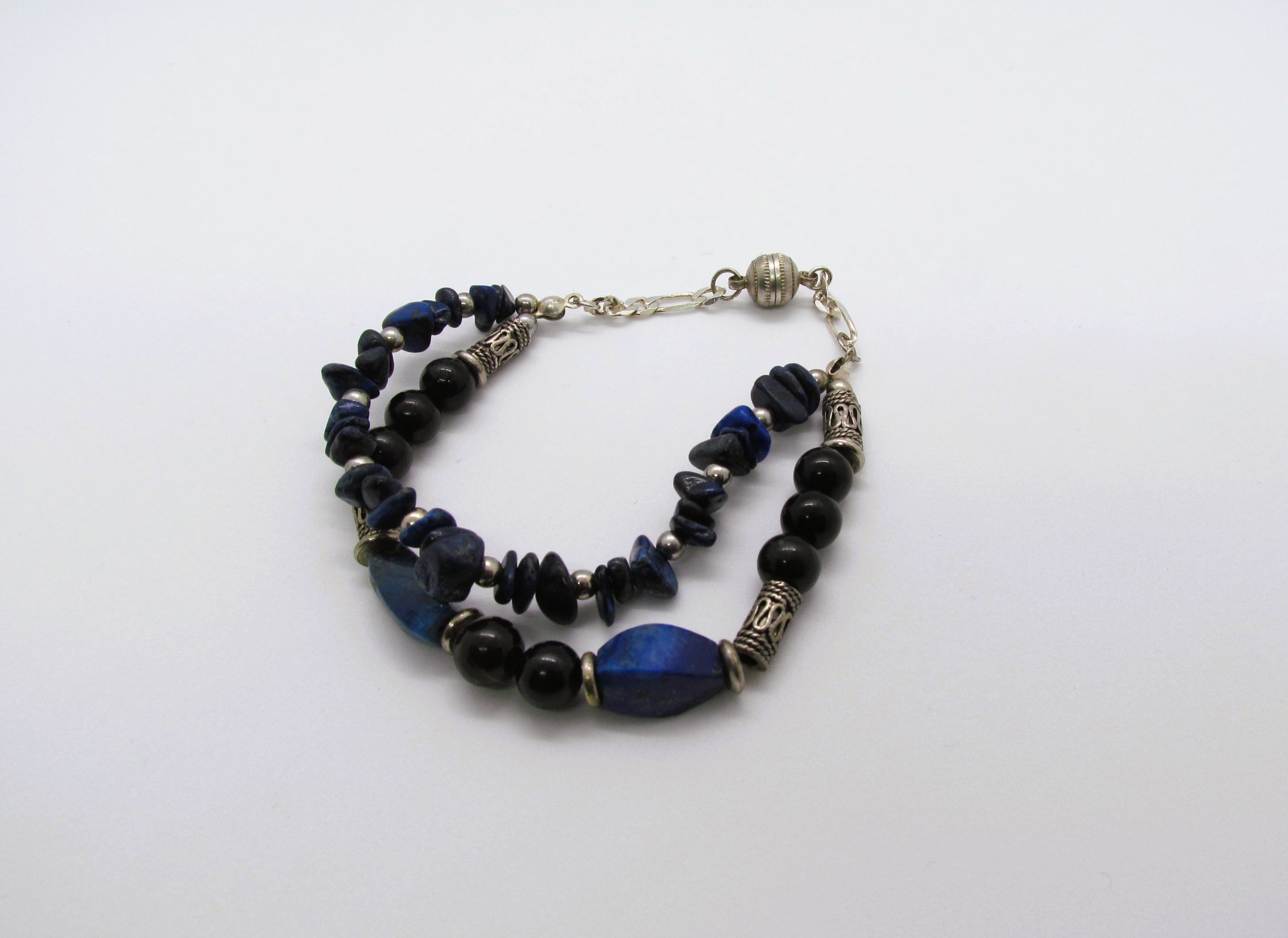 Lapis Lazuli and Tibetan Silver Bracelet.