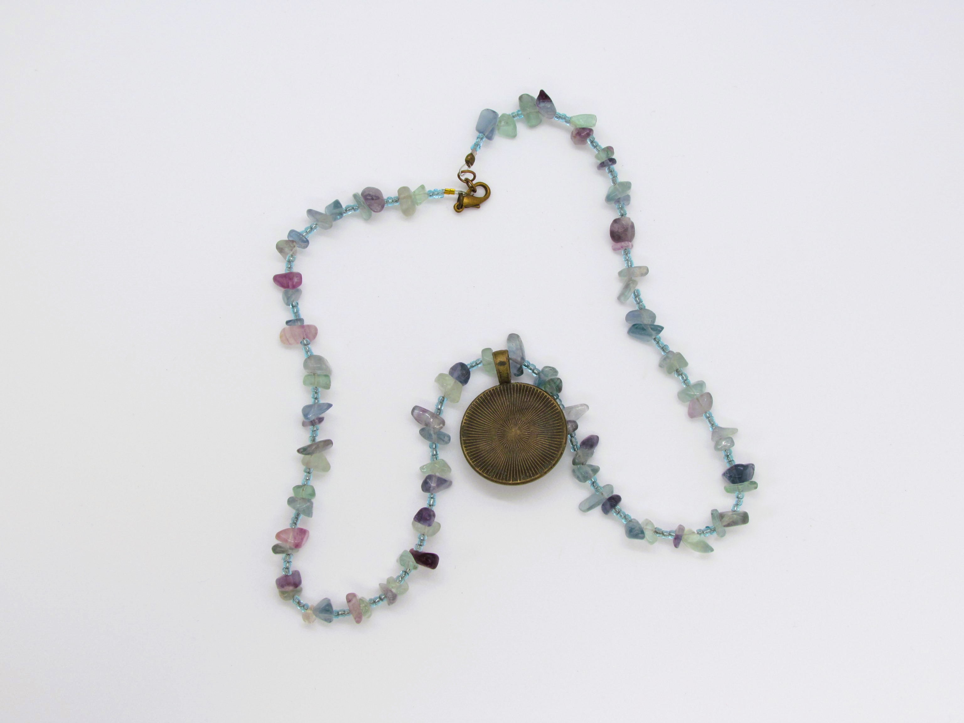 Colourful  Fluorite Gemstone Star Pendant