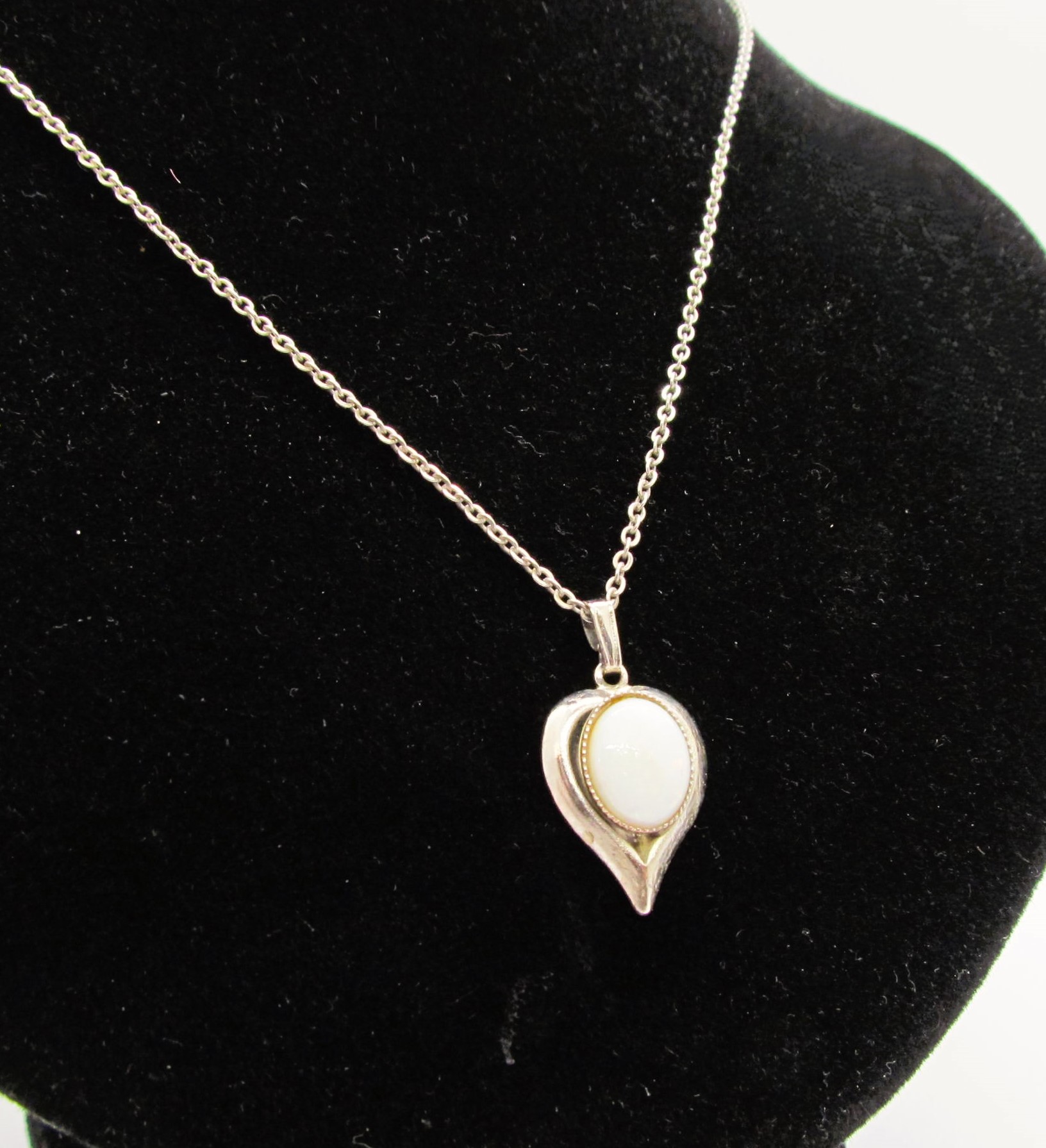 Shimmering Solid Milk Opal Pendant.