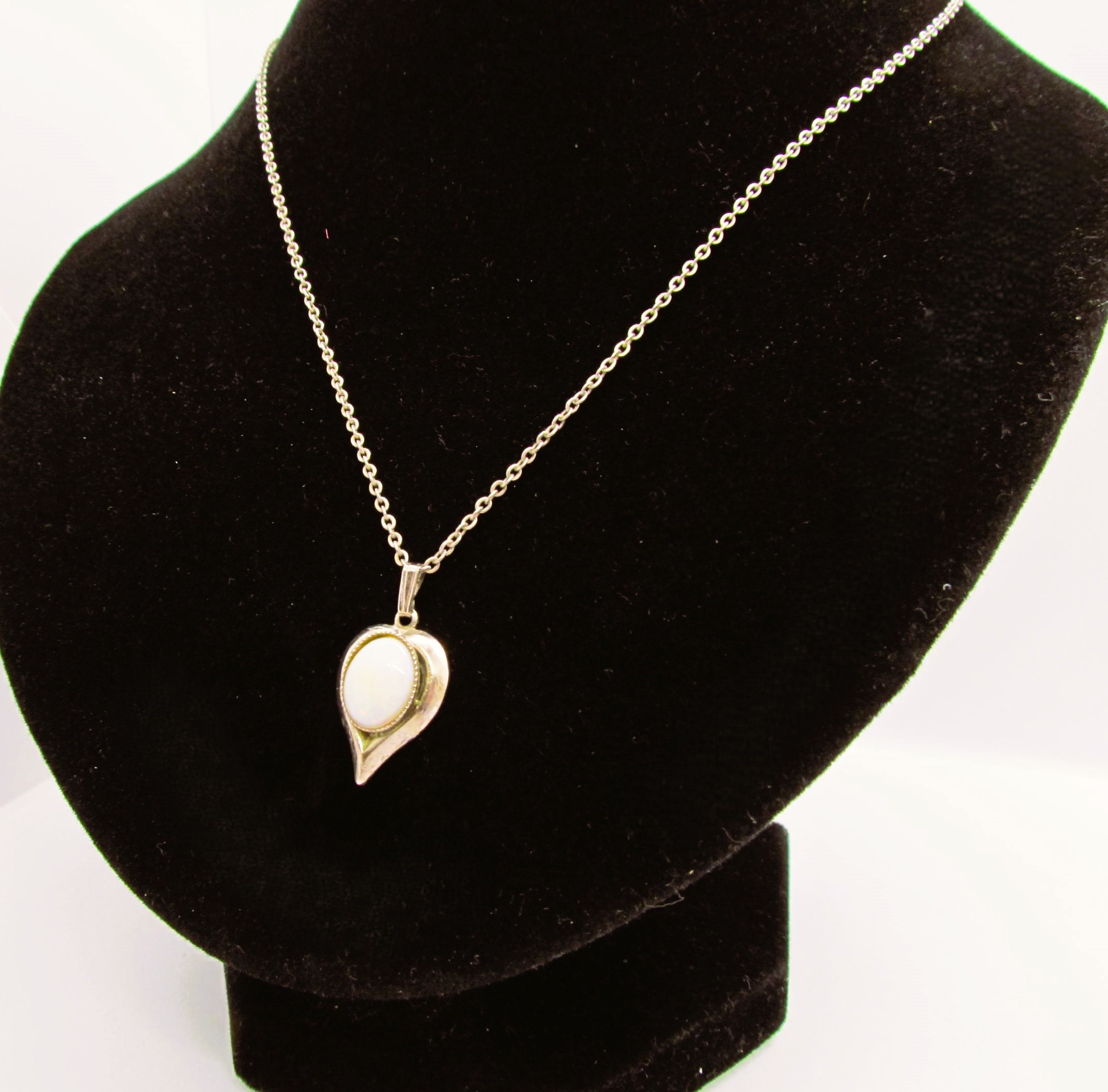 Shimmering Solid Milk Opal Pendant.