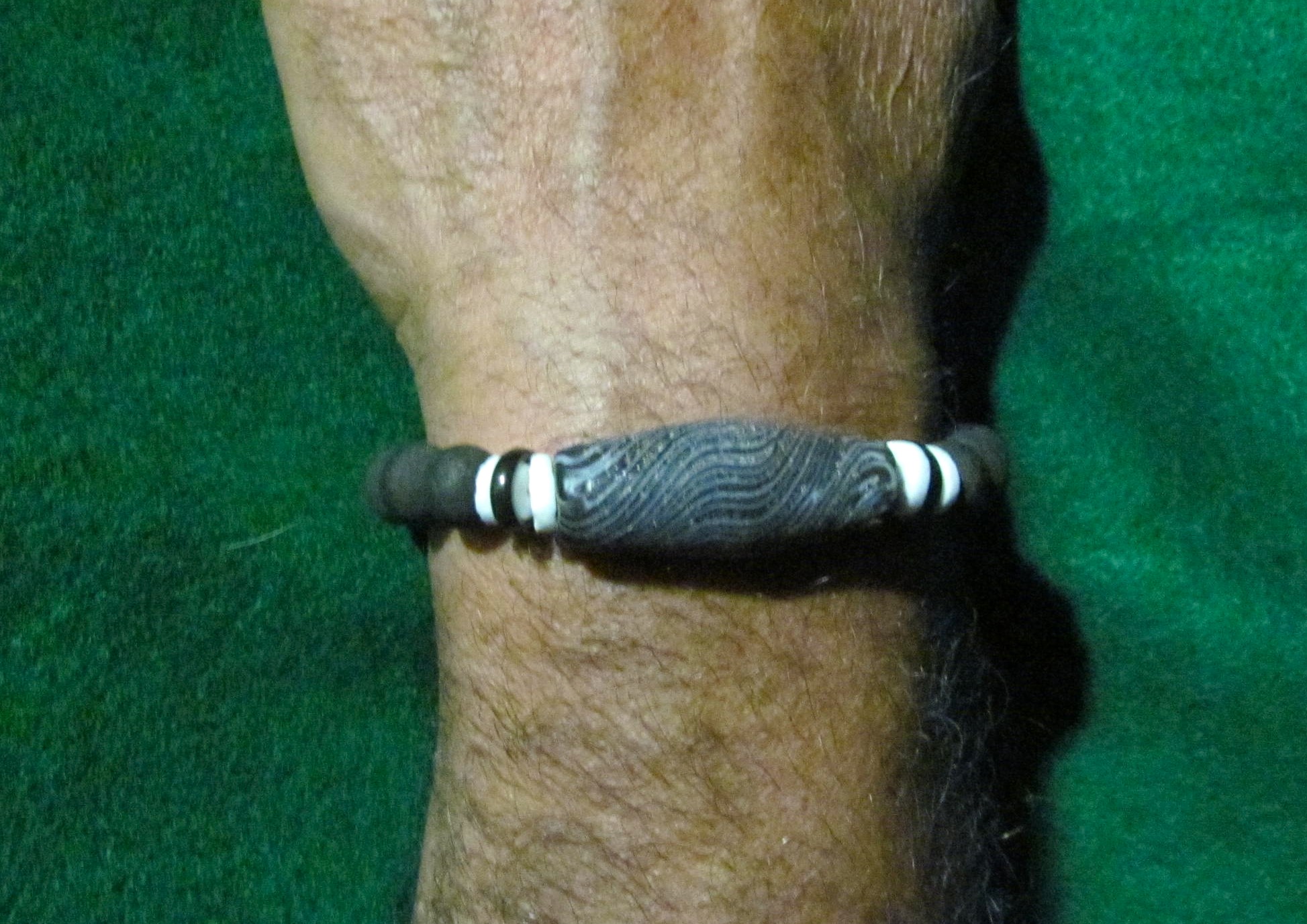 Vintage Tibetan Stone & Lava Bead Bracelet.