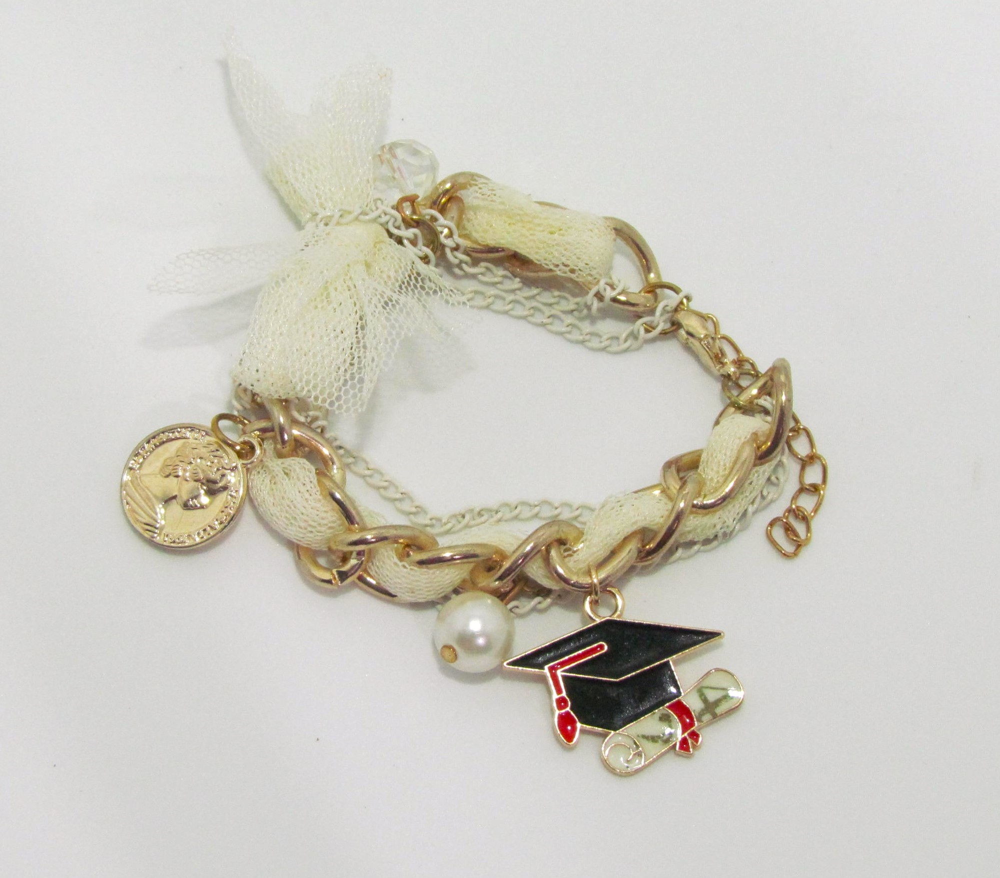 Cream 2024 Graduation Bracelet.