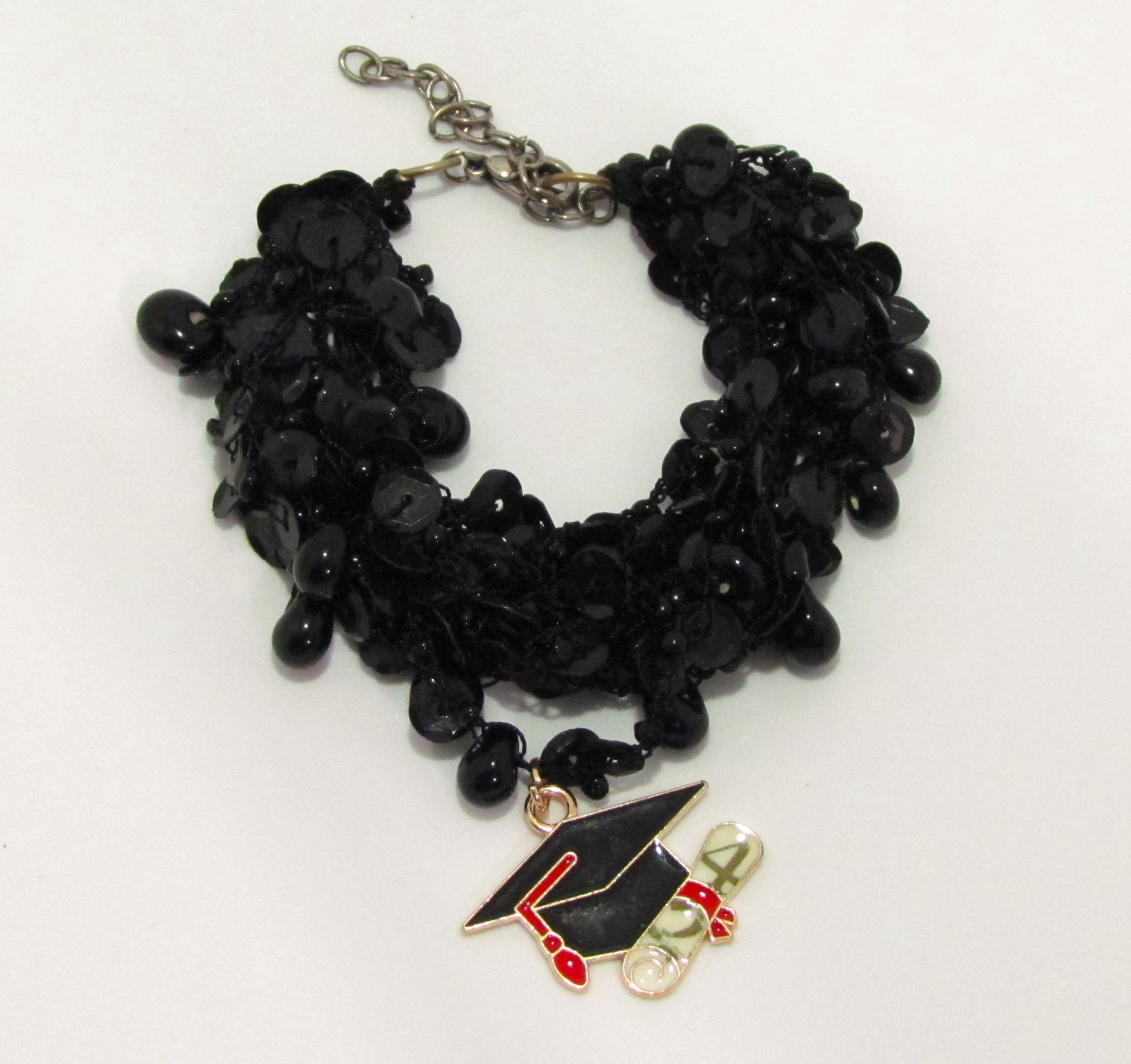 Multistrand Black 2024 Graduation Bracelet.