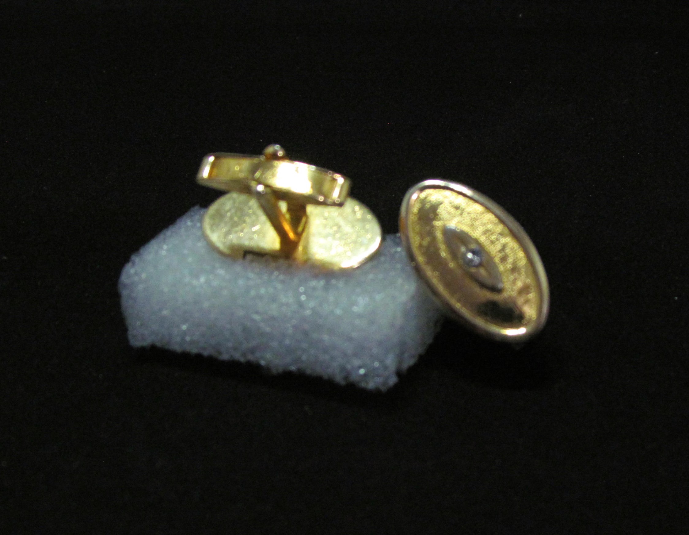 Vintage Oval Rhinestone Cufflinks.