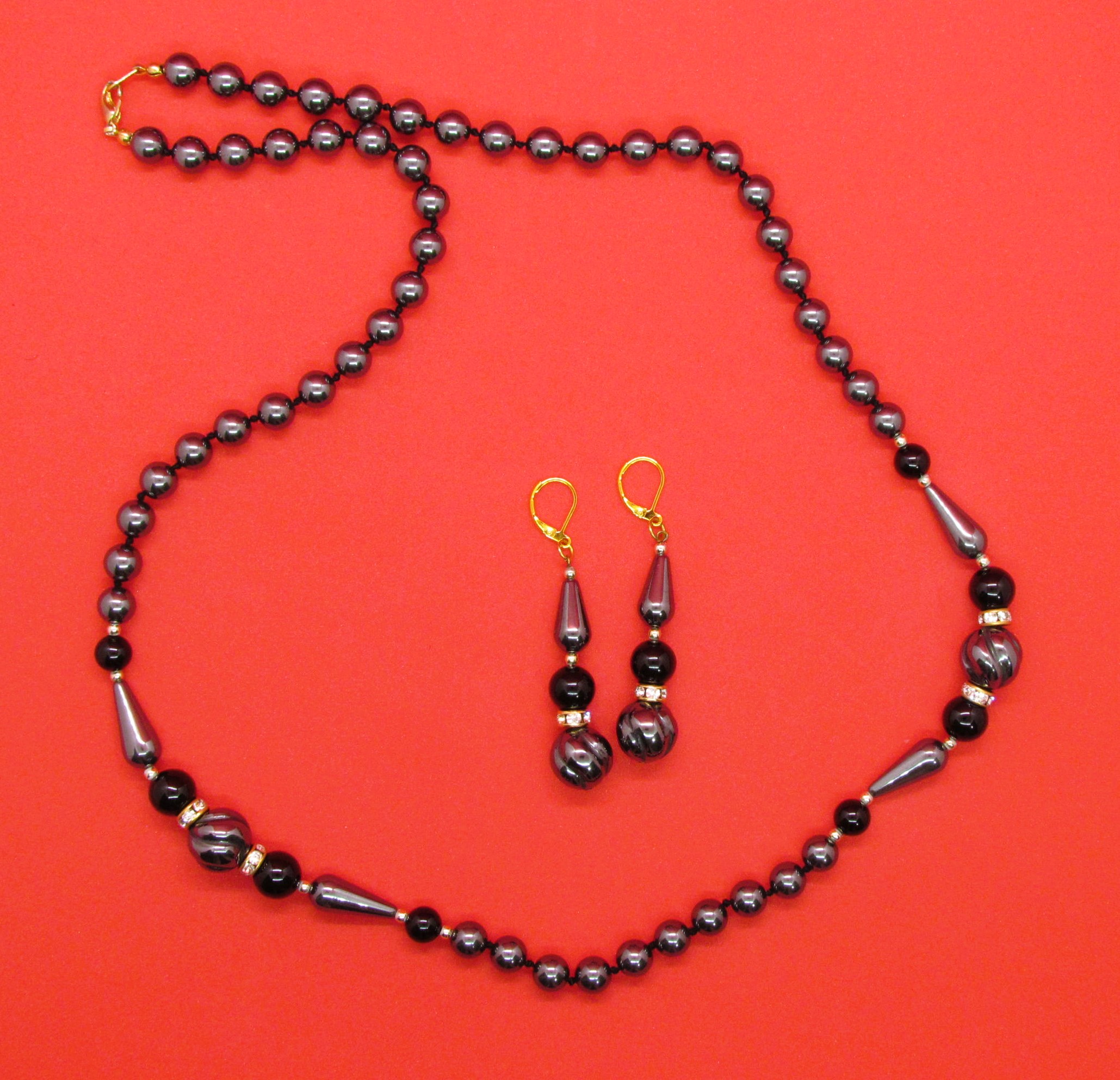 Midnight Mirage Faceted Hematite.