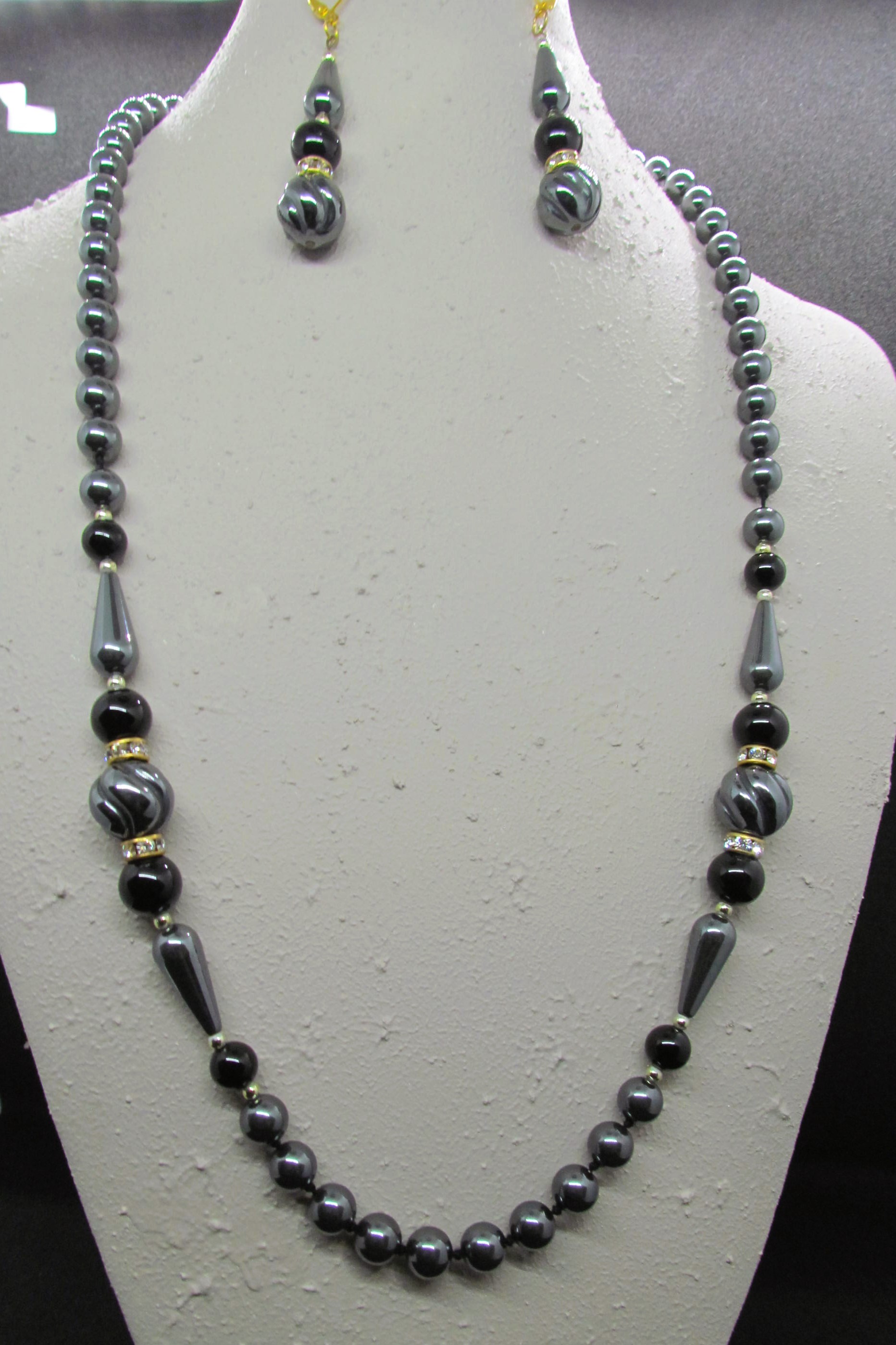 Midnight Mirage Faceted Hematite.