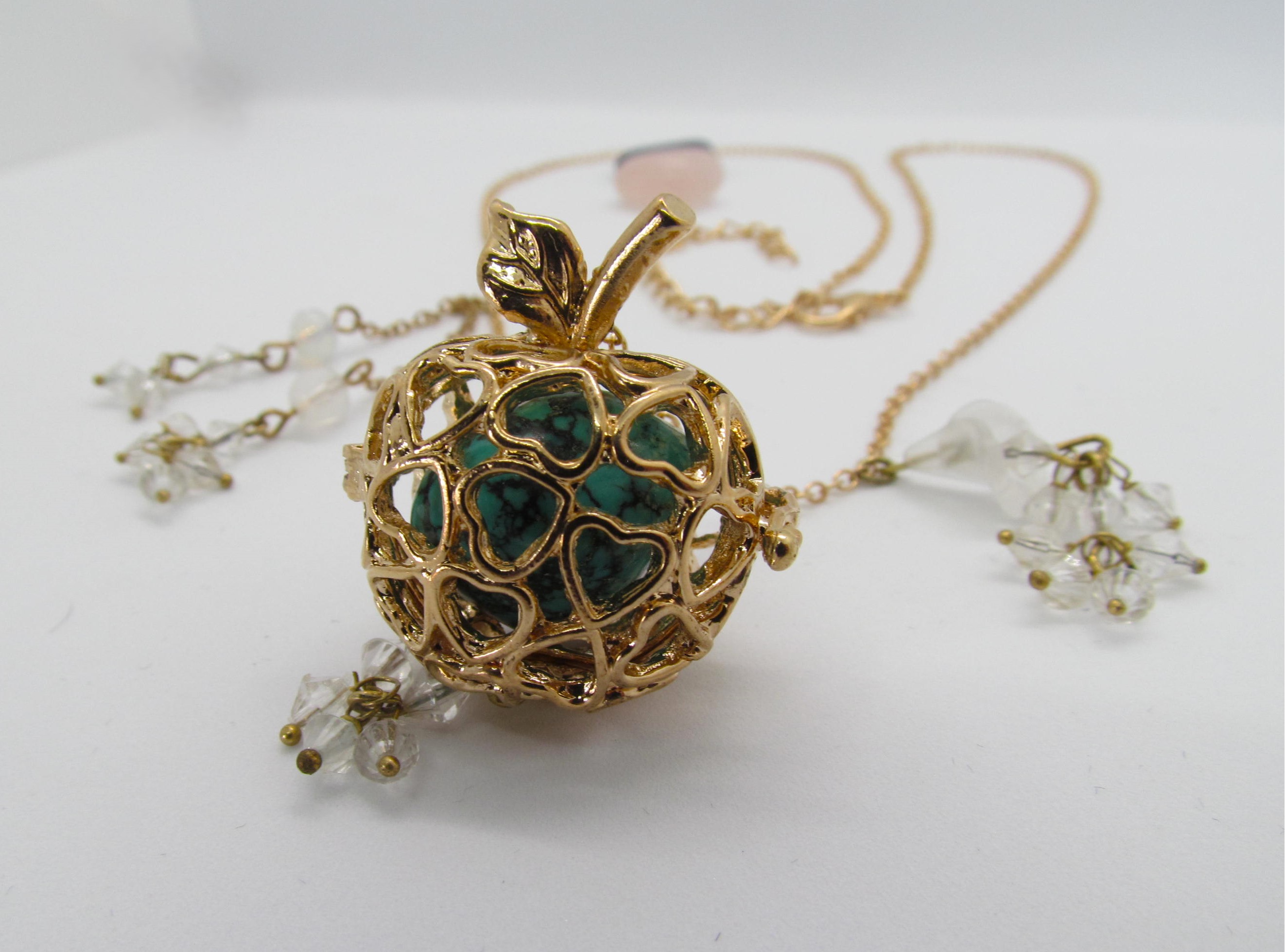 Springtime Golden Apple Cage Gemstone Holder.