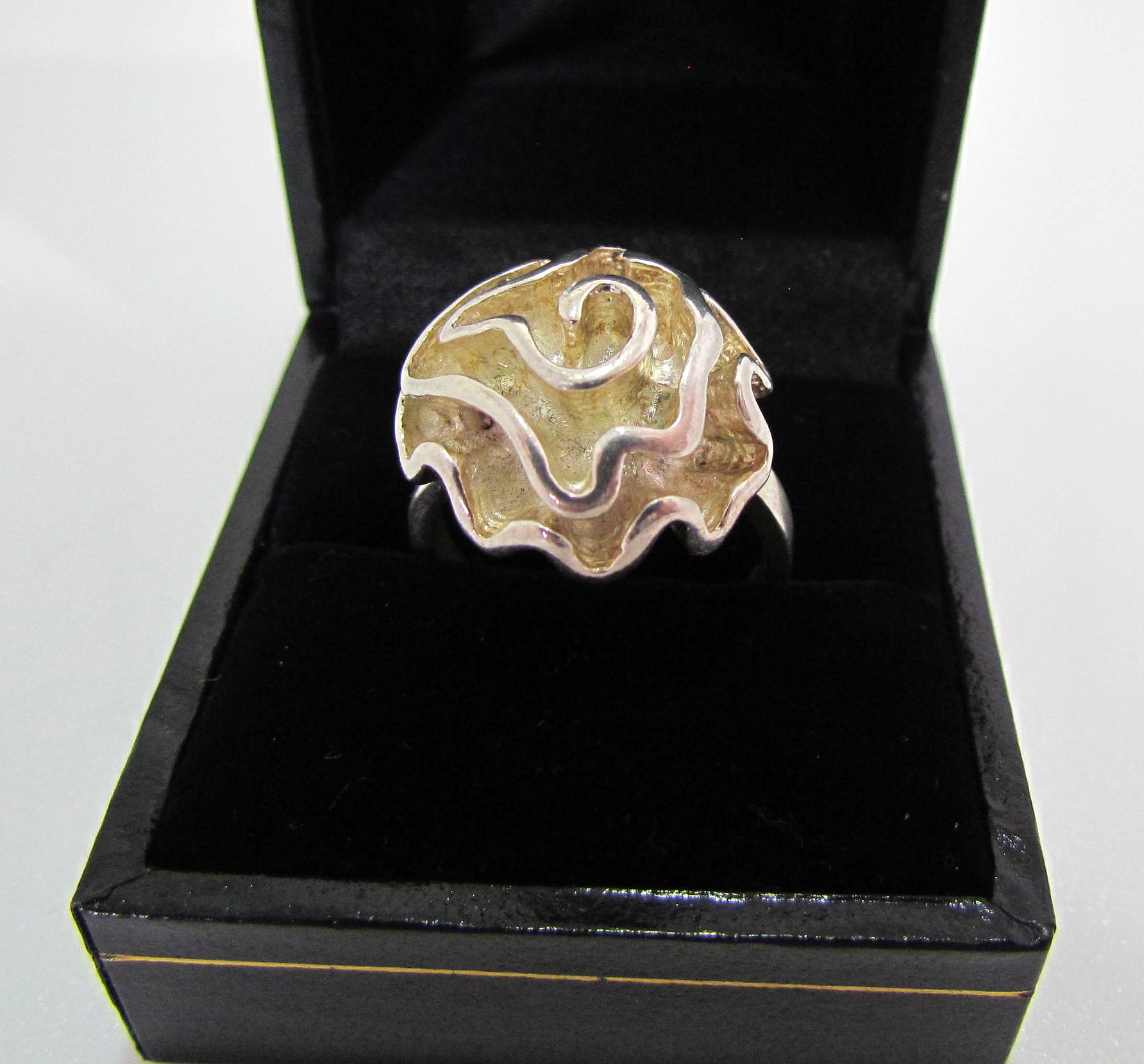 Shine Bright with this Solid Statement Sterling Silver Rose Ring.