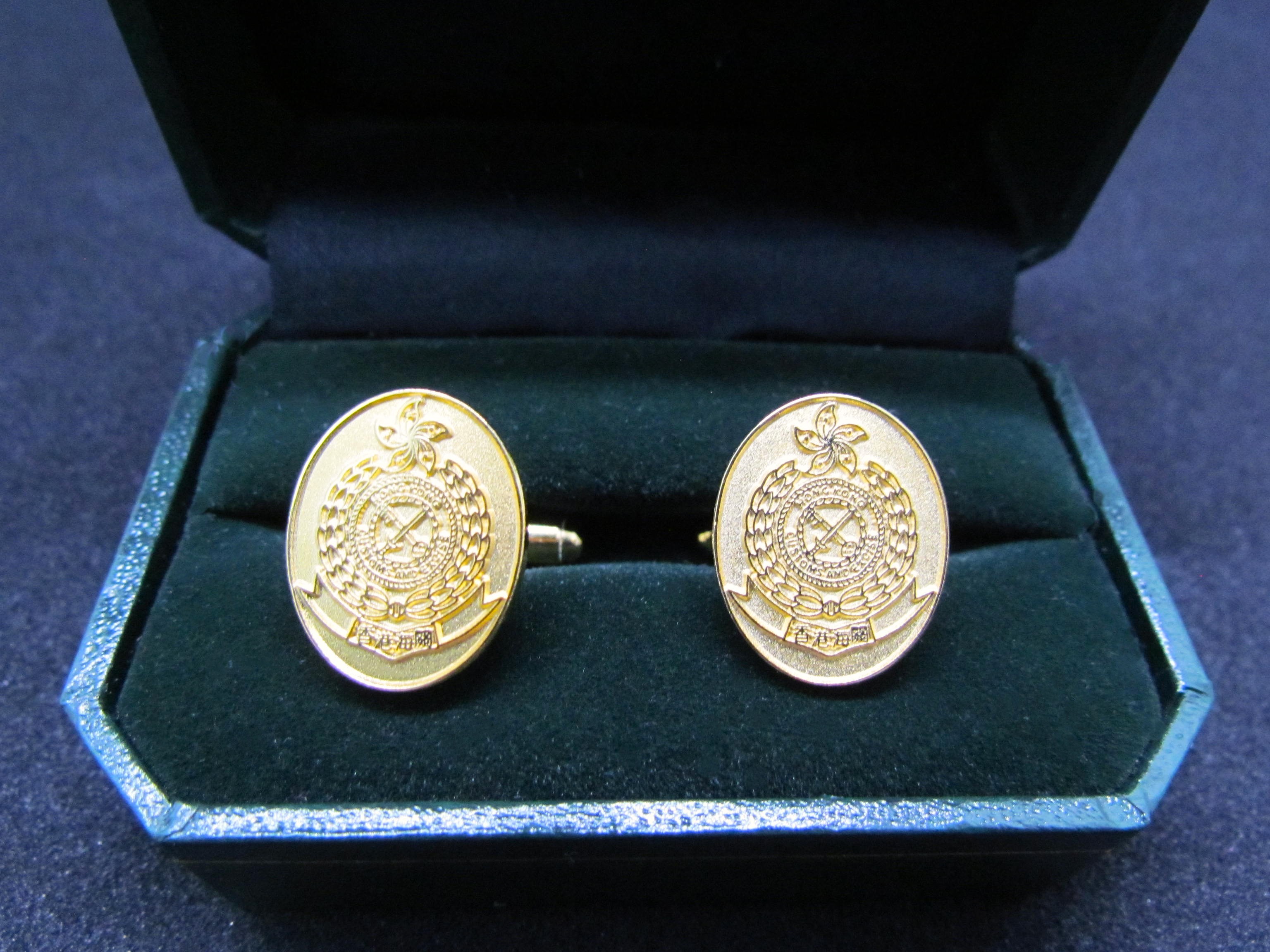 Hong Kong Customs and Excise Gold Cufflinks.