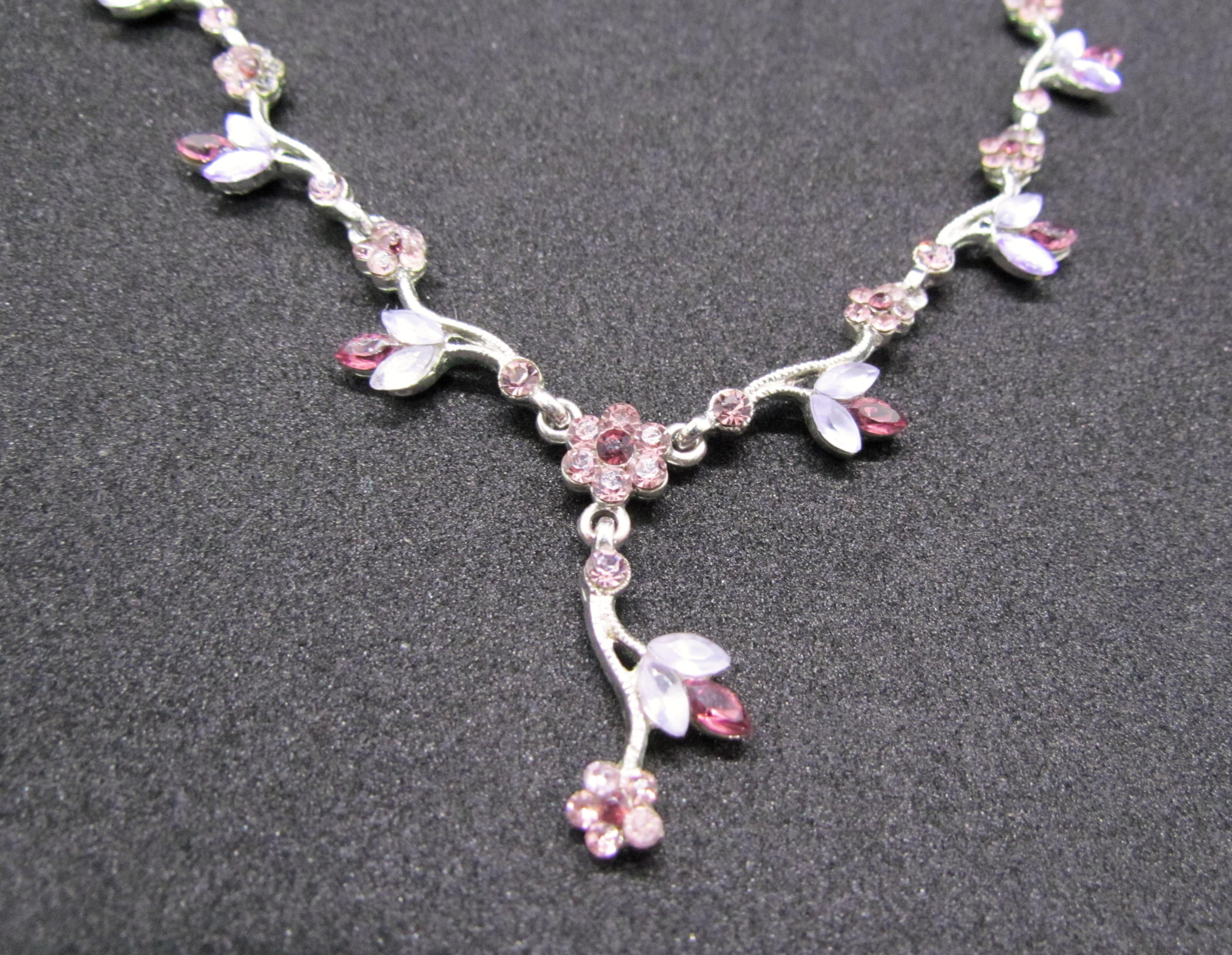 Pink & Lilac Crystal Princess Lavalier Set.