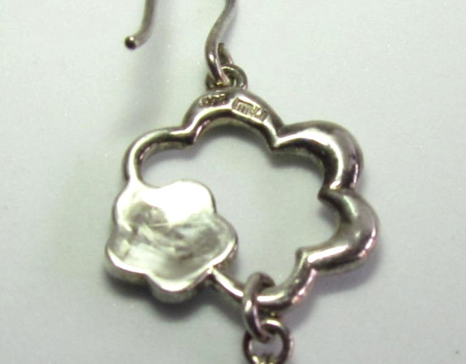 Sterling Silver Paved Crystal Tri Drop Earrings.