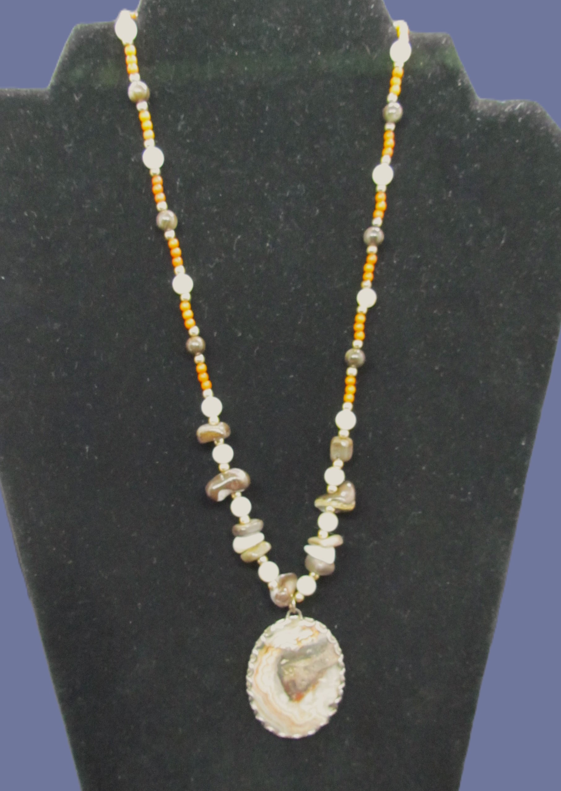 One Off Distinctive Nebula Agate Pendant. 