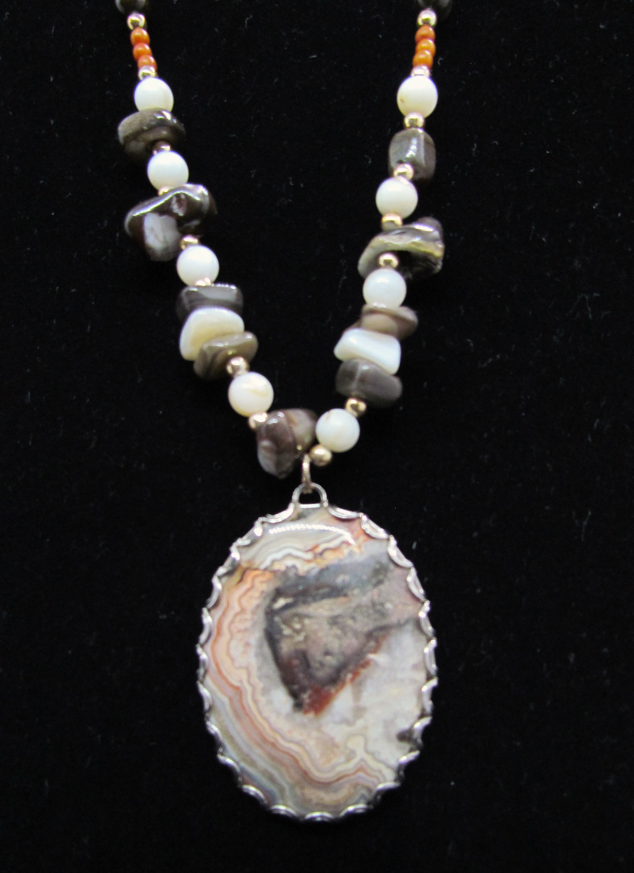 One Off Distinctive Nebula Agate Pendant. 