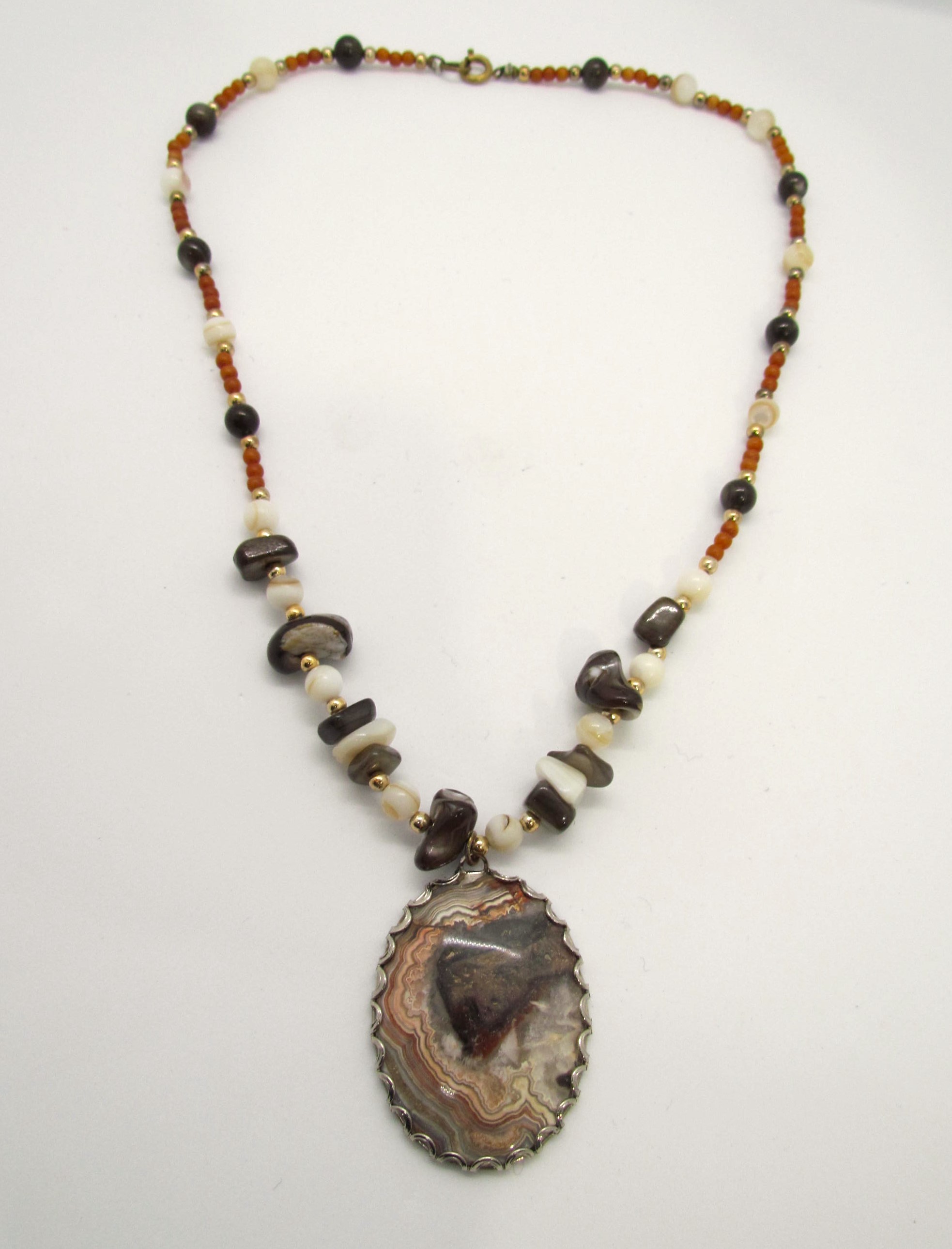 One Off Distinctive Nebula Agate Pendant. 