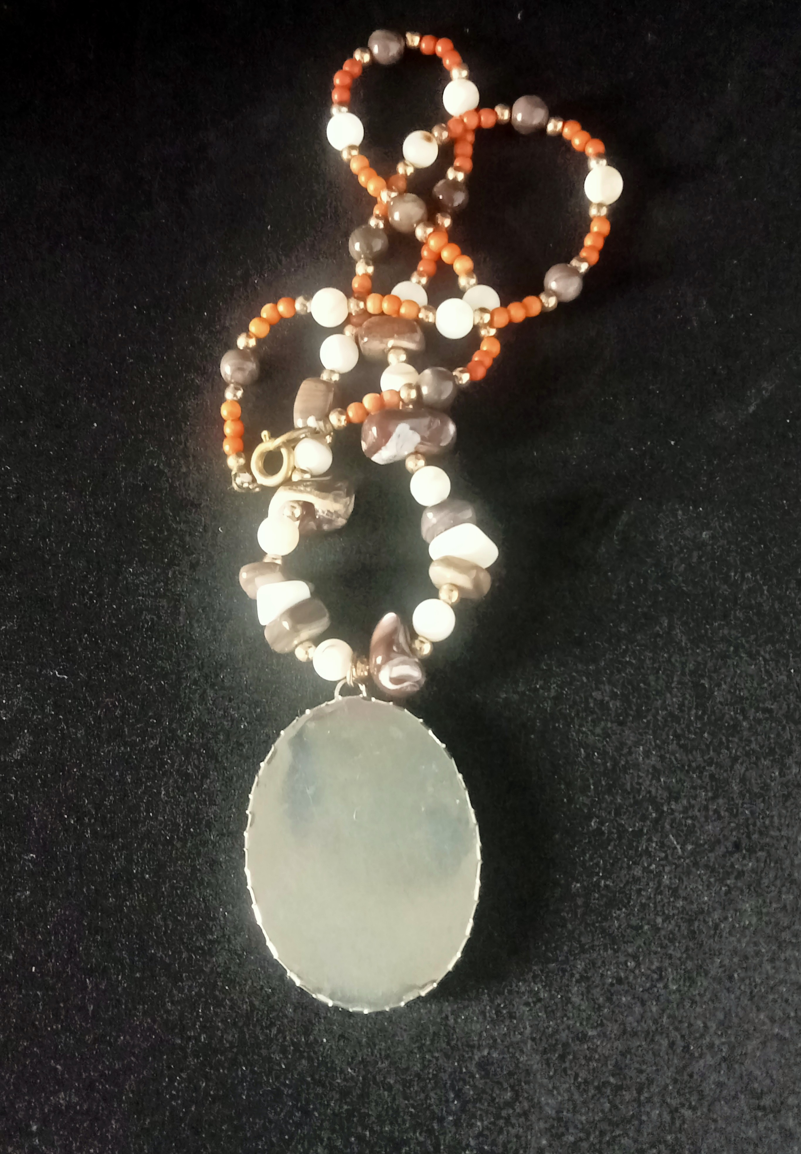 One Off Distinctive Nebula Agate Pendant. 