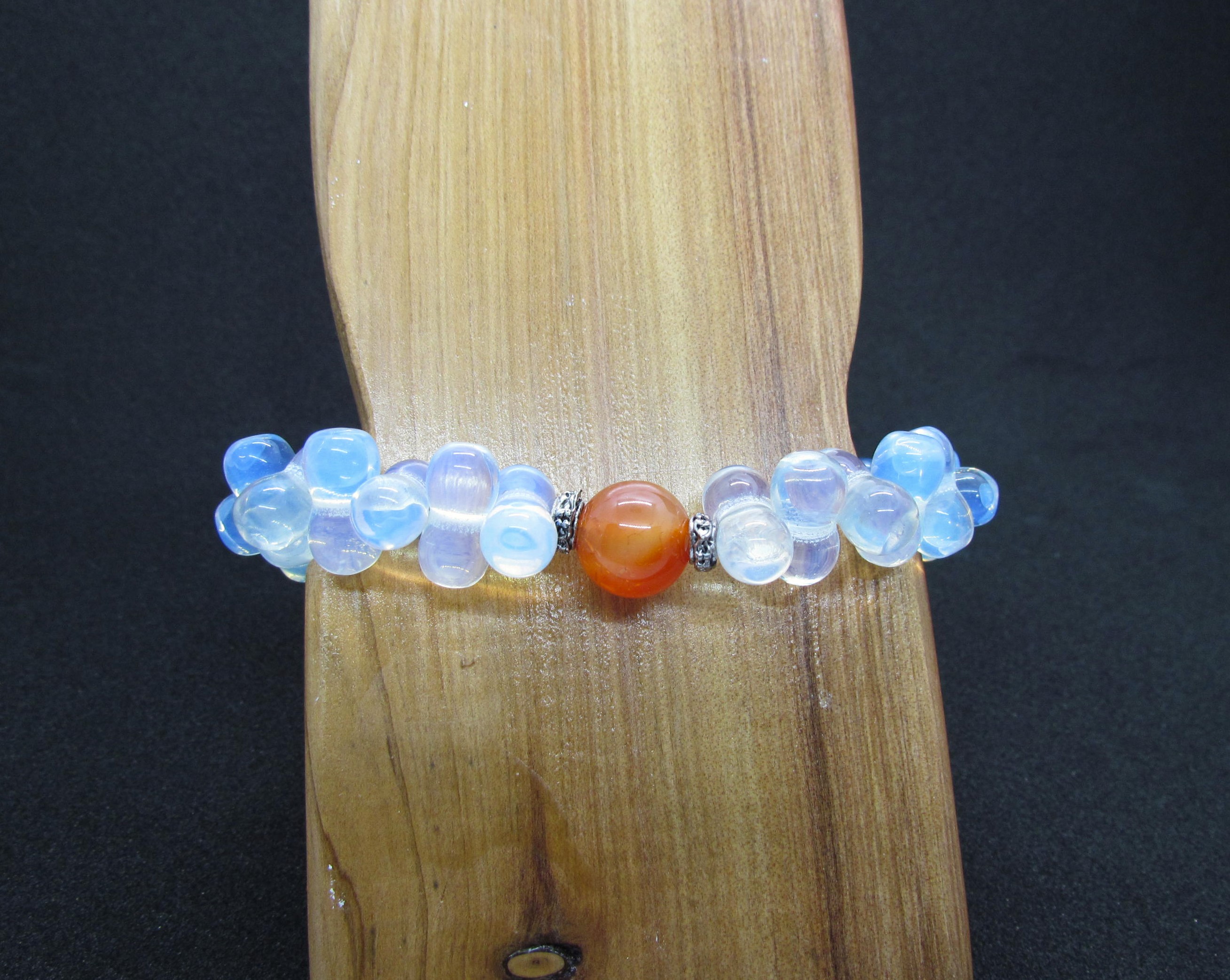 Impressive & Unique Moonstone & Carnelian Bracelet.
