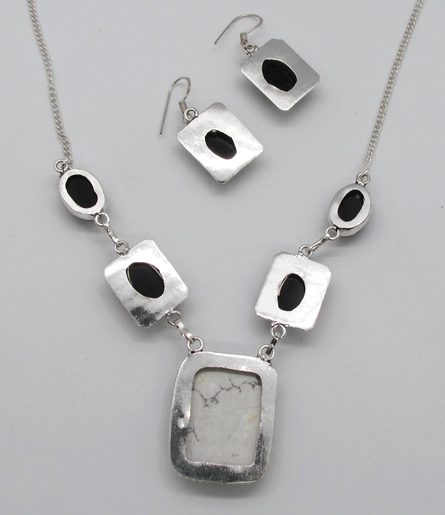 Sought After Howlite and Black Onyx Set in Sterling Silver.