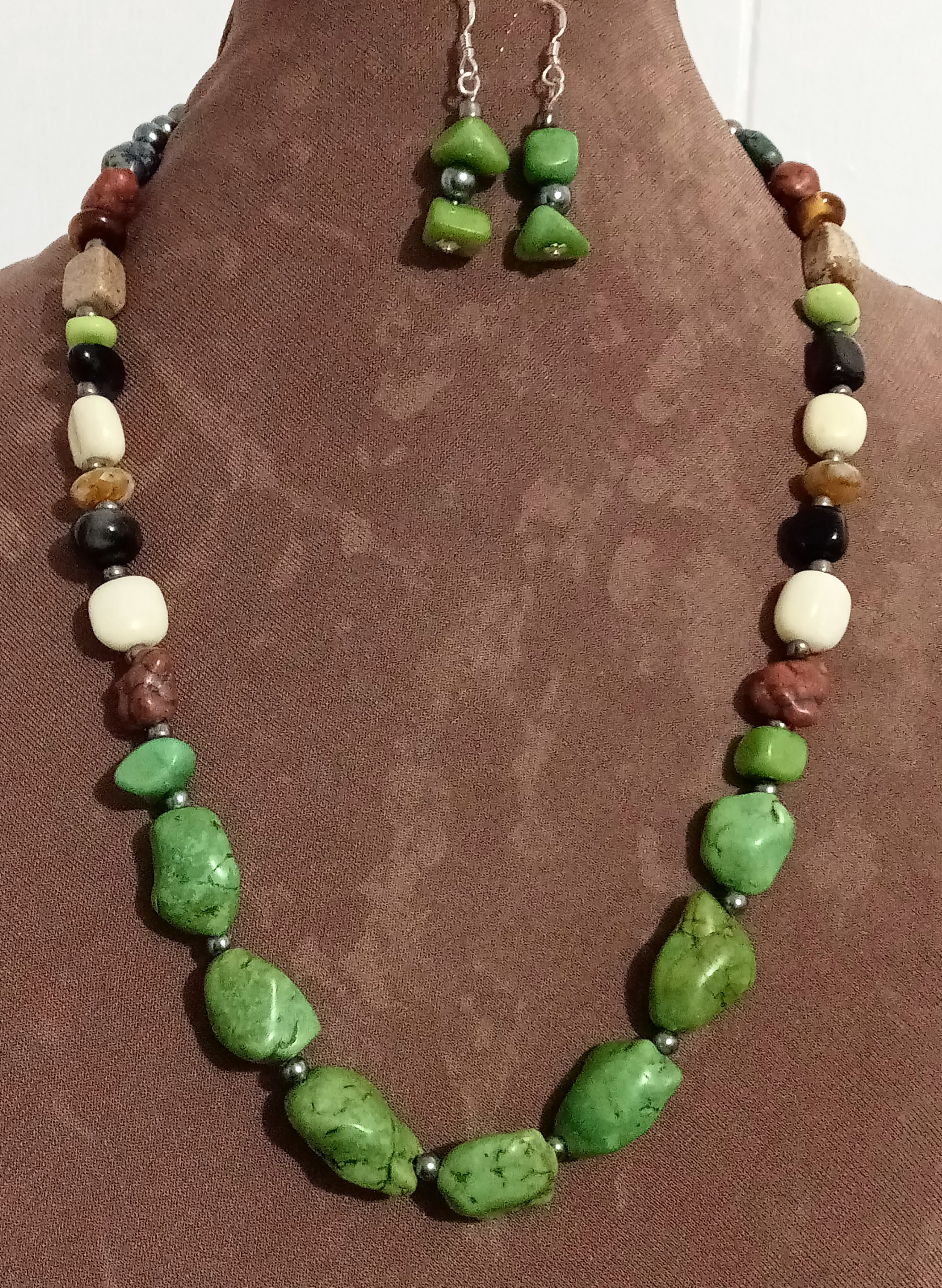 Green Natural Mojave Turquoise Boho Western Set.
