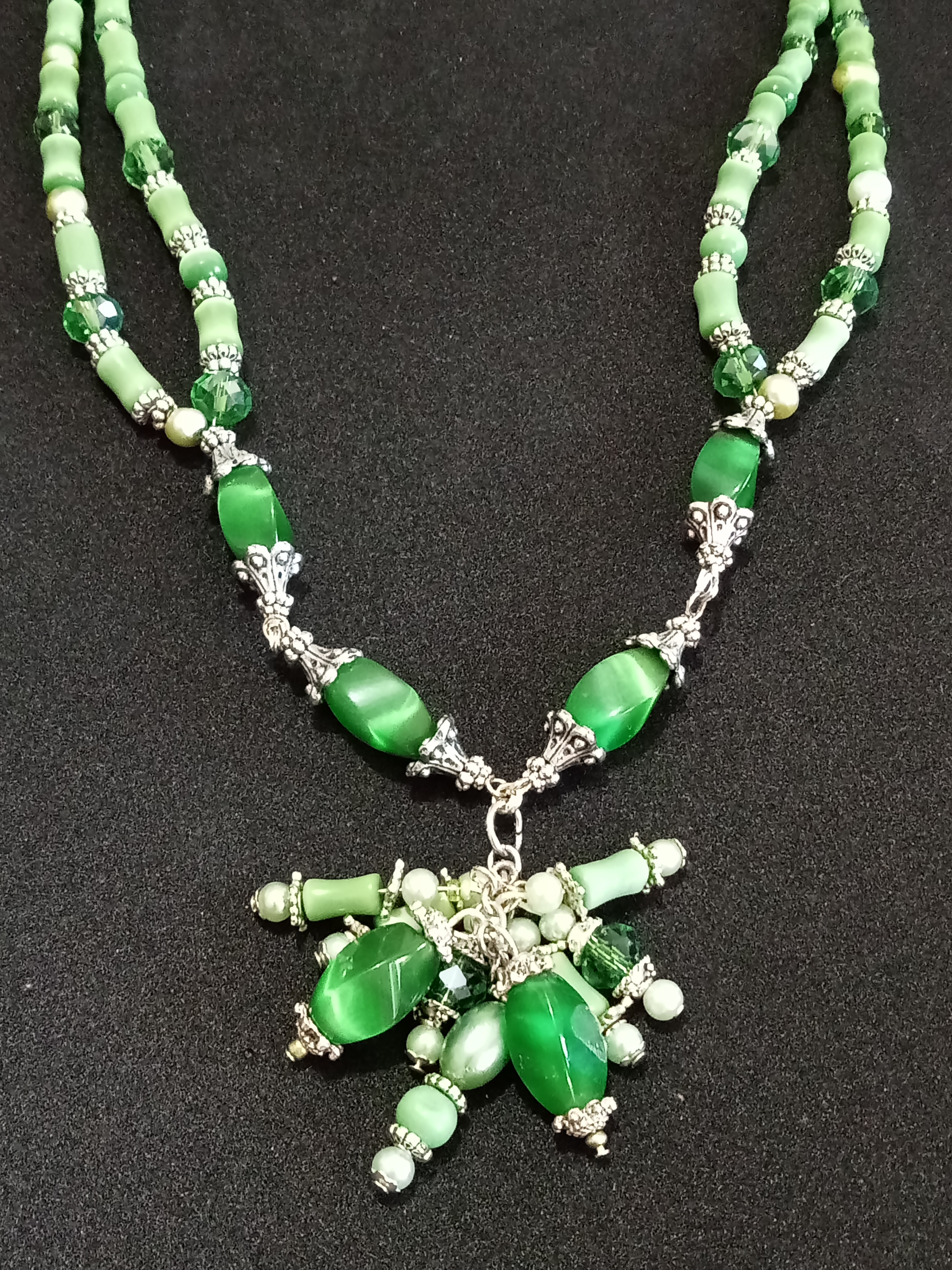 Green cats Eye Gemstone Jewelry Set