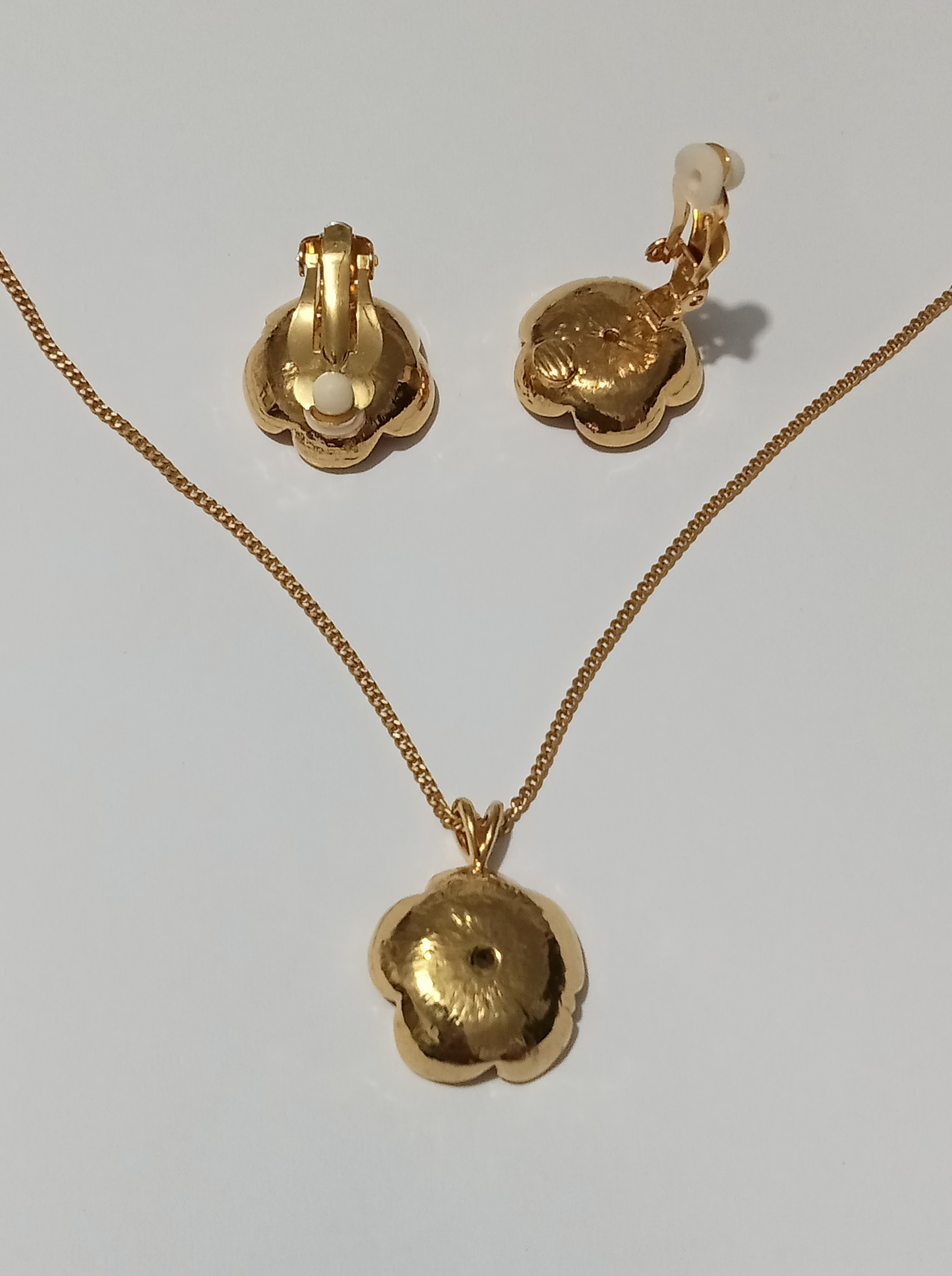 Vintage Gold Buttercup Flower Jewelry Set