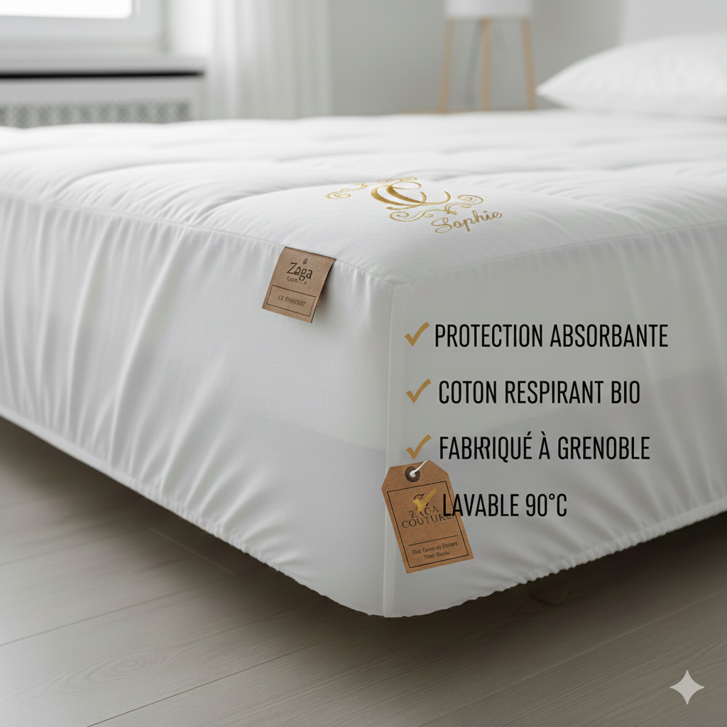 Protège-Matelas "Le Rempart" – Molleton de Coton Bio & Confection Artisanale