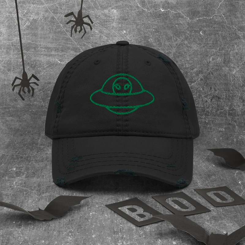 Distressed Dad Hat Green UFO