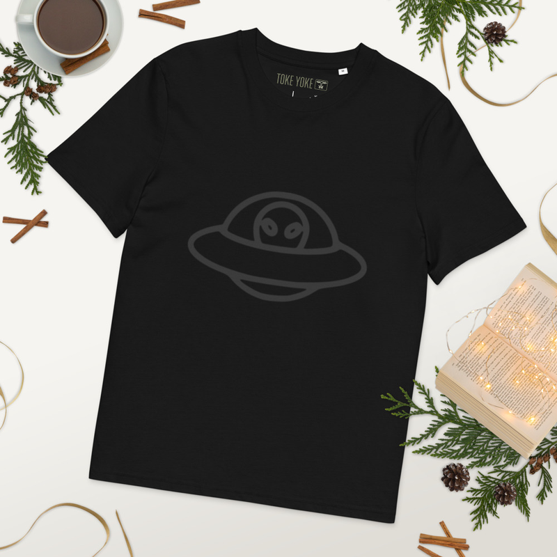 Black Unisex organic cotton t-shirt UFO 