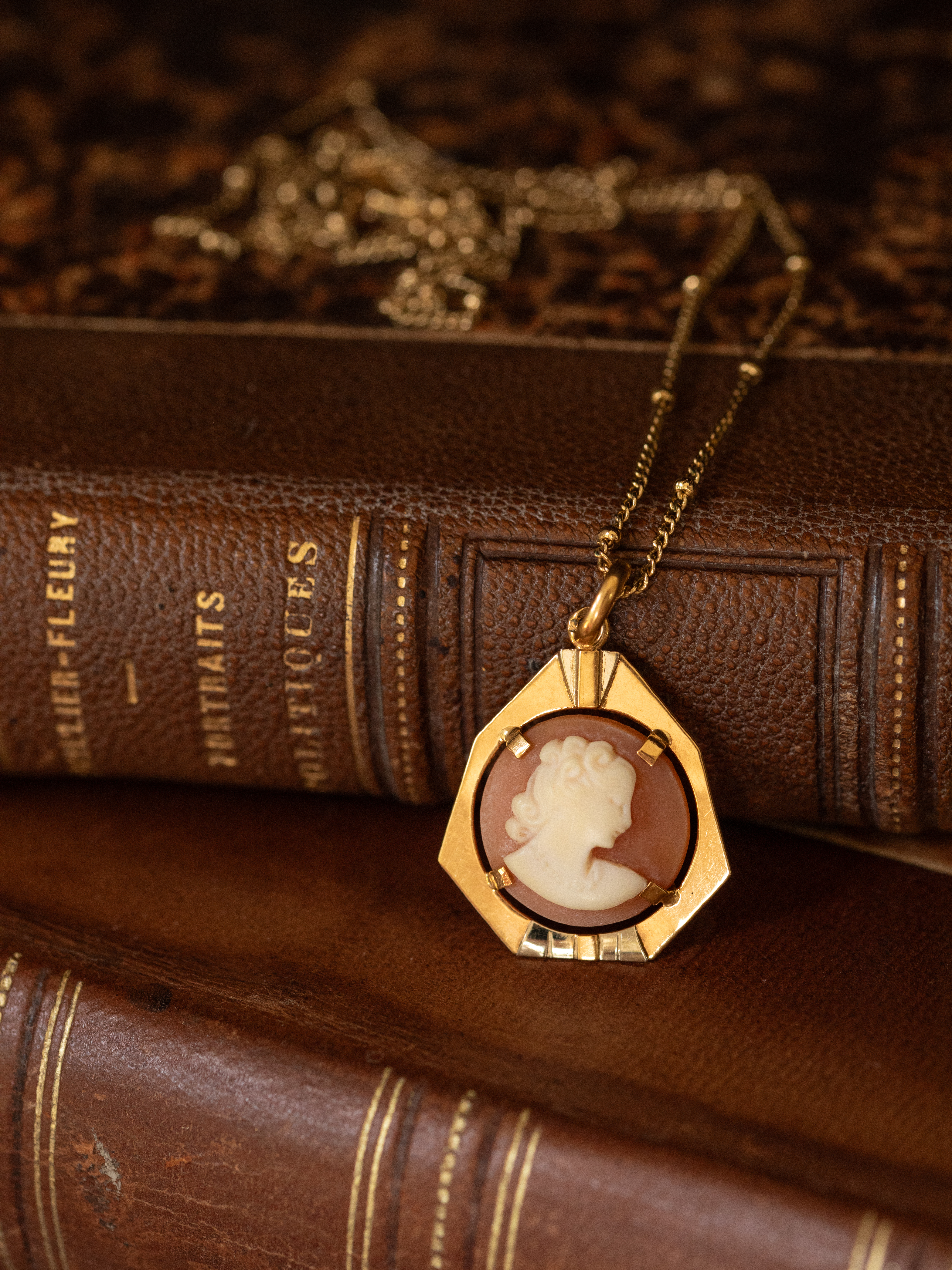 LE JAY, iconique pendentif camée Art Déco (circa 1930) en or 18 carats deux tons 💫