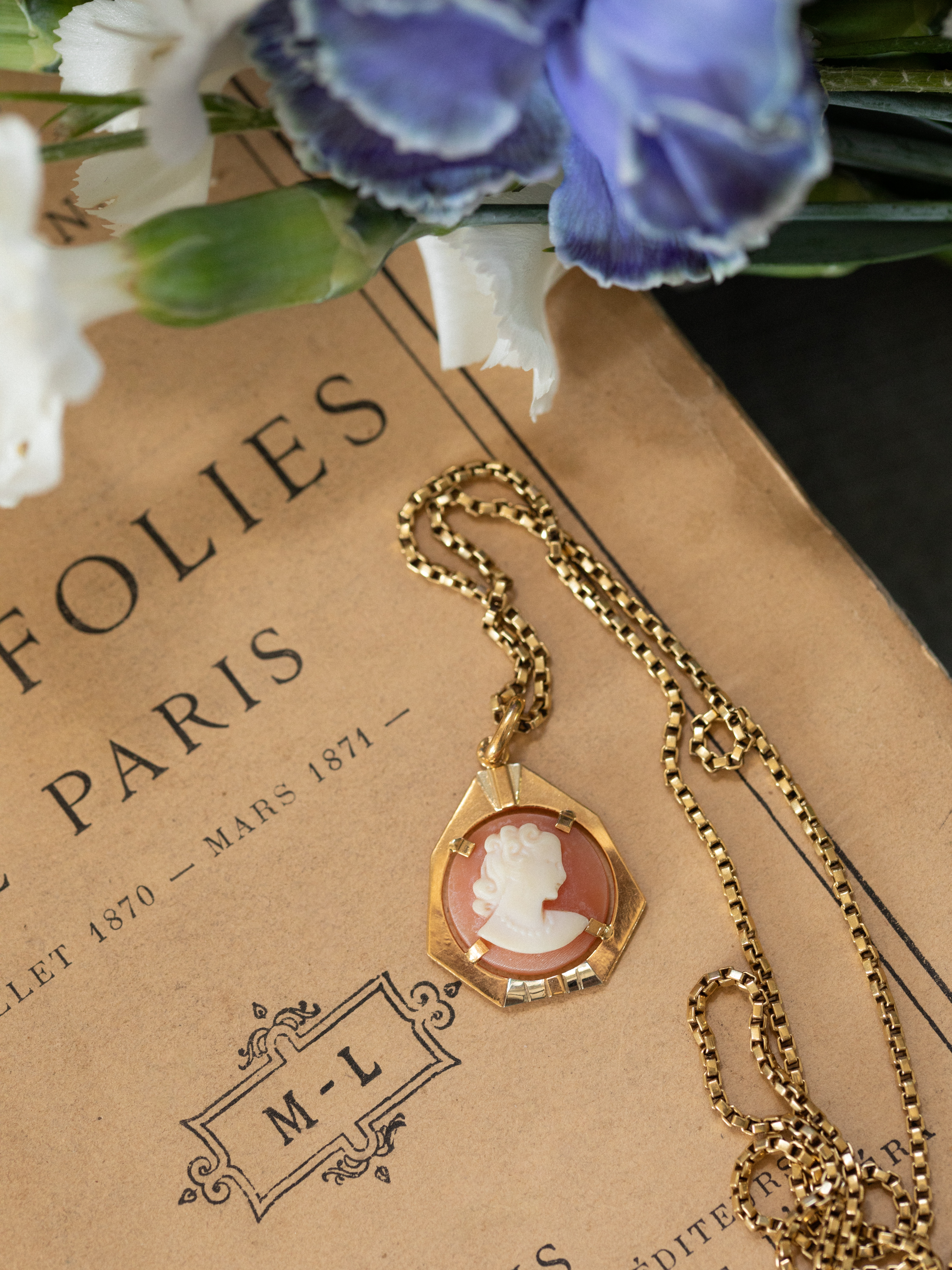 LE JAY, iconique pendentif camée Art Déco (circa 1930) en or 18 carats deux tons 💫