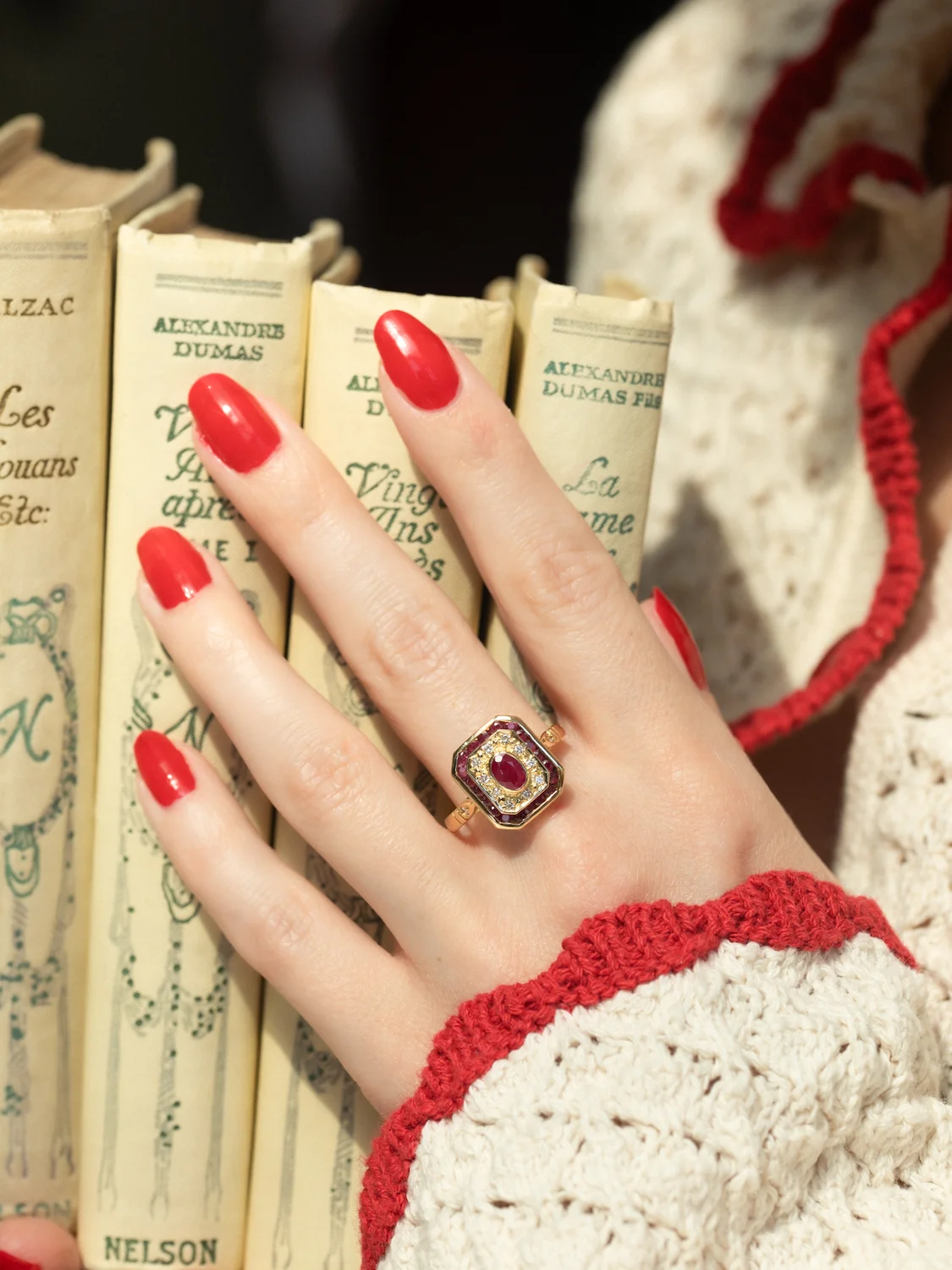 LA DOROTHEA, magnifique bague octogonale de style Art Déco en or 18 carats, rubis et diamants 💫
