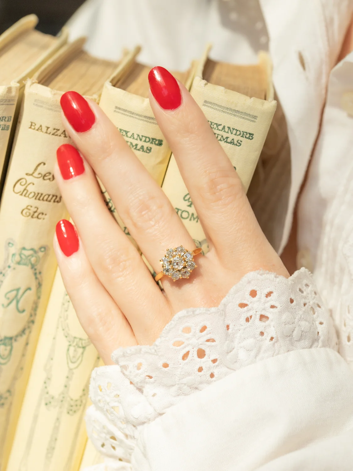 LA MARIGOLD, merveilleuse bague Fleur ancienne en or 18 carats et diamants 💫 