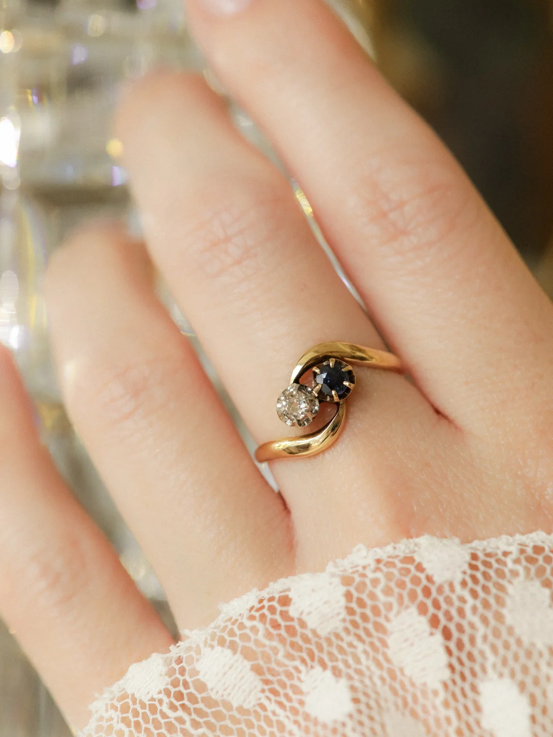 LA MORGANE, envoûtante bague Toi & Moi en diamant et saphir 💫