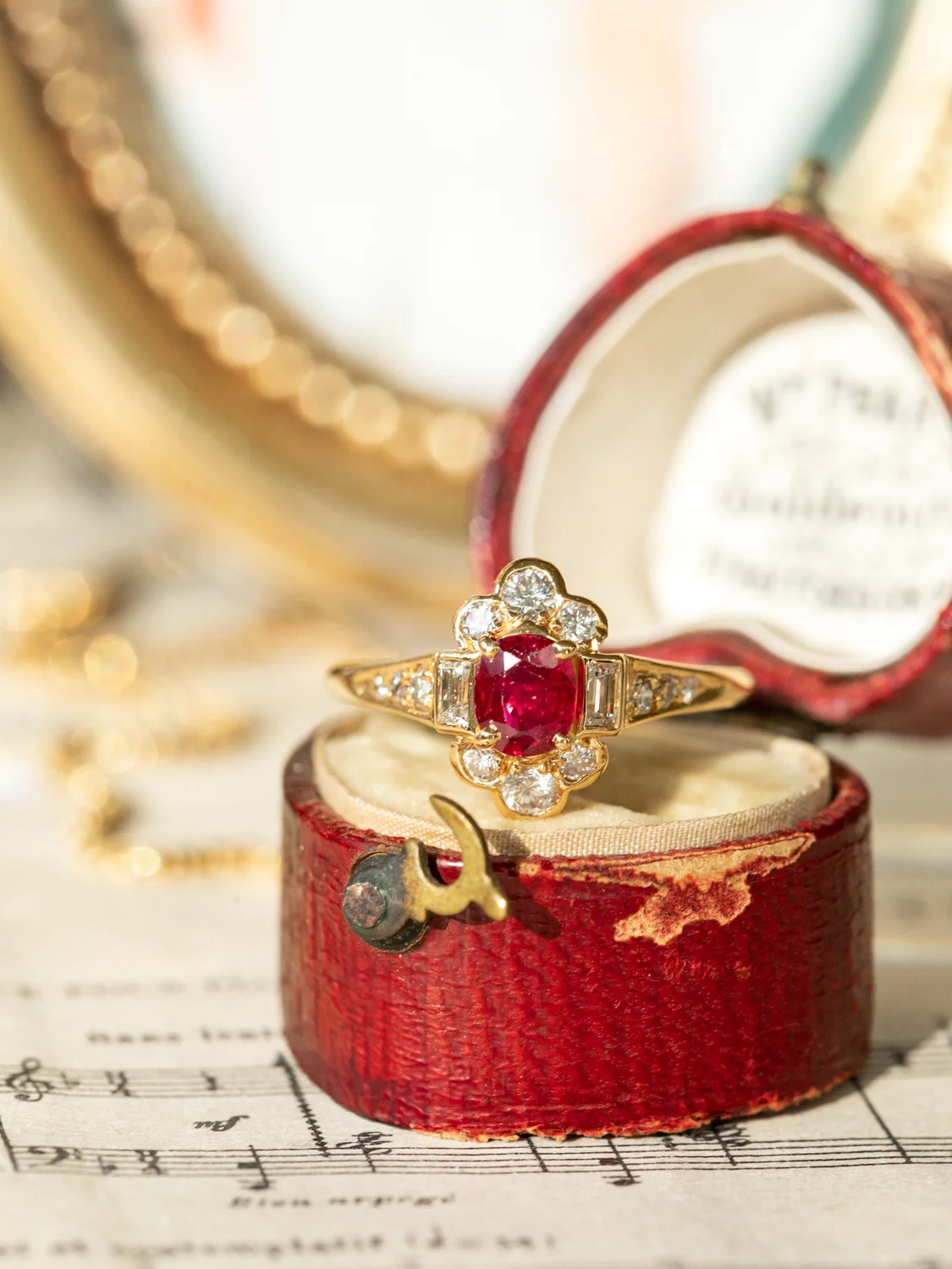 LA LYDIA, sublime et romantique bague Marguerite vintage en or 18 carats & diamants scintillants ✨
