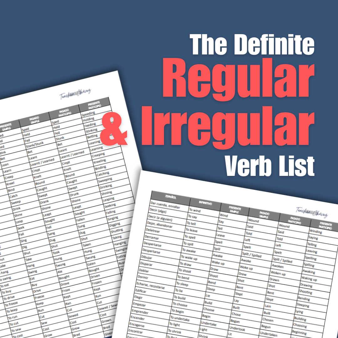 The Definite Regular & Irregular Verb List