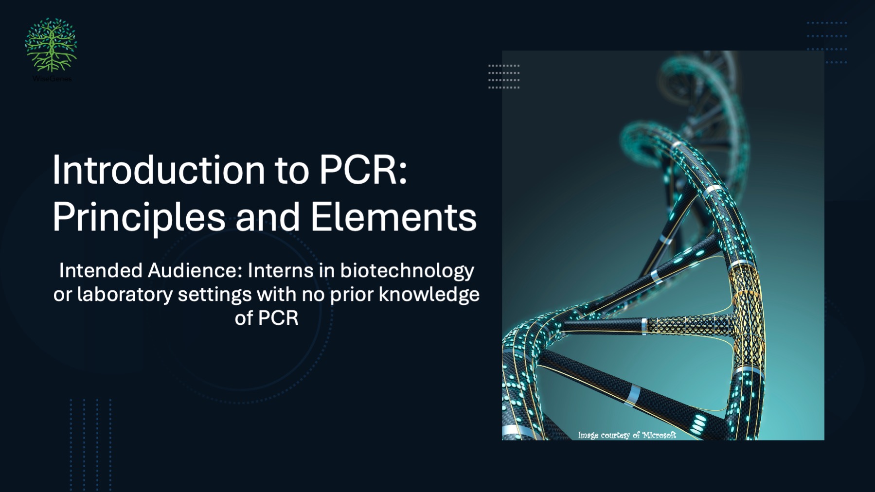 Introduction to PCR: Principles and Elements
