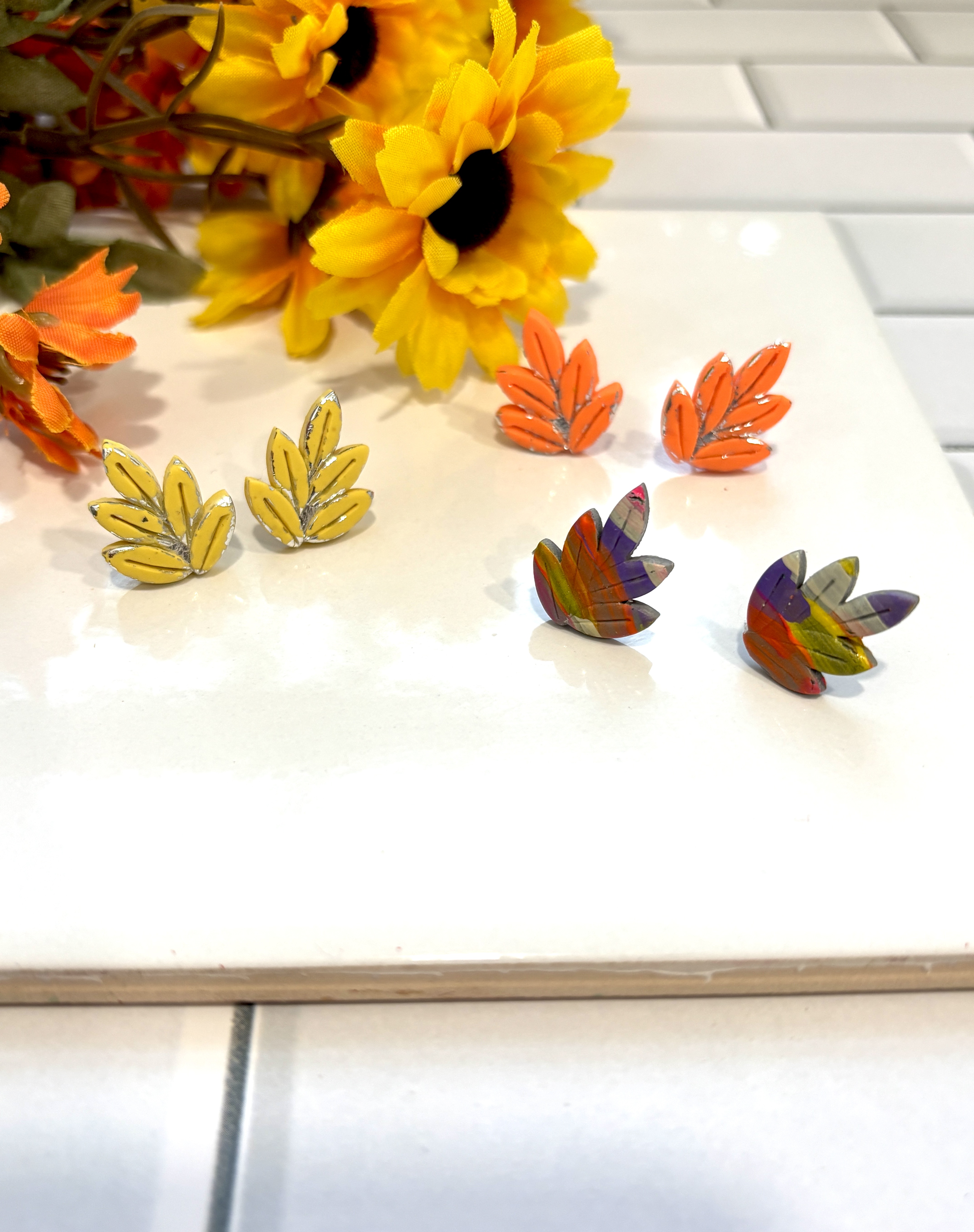 Colorful Leaf Trio