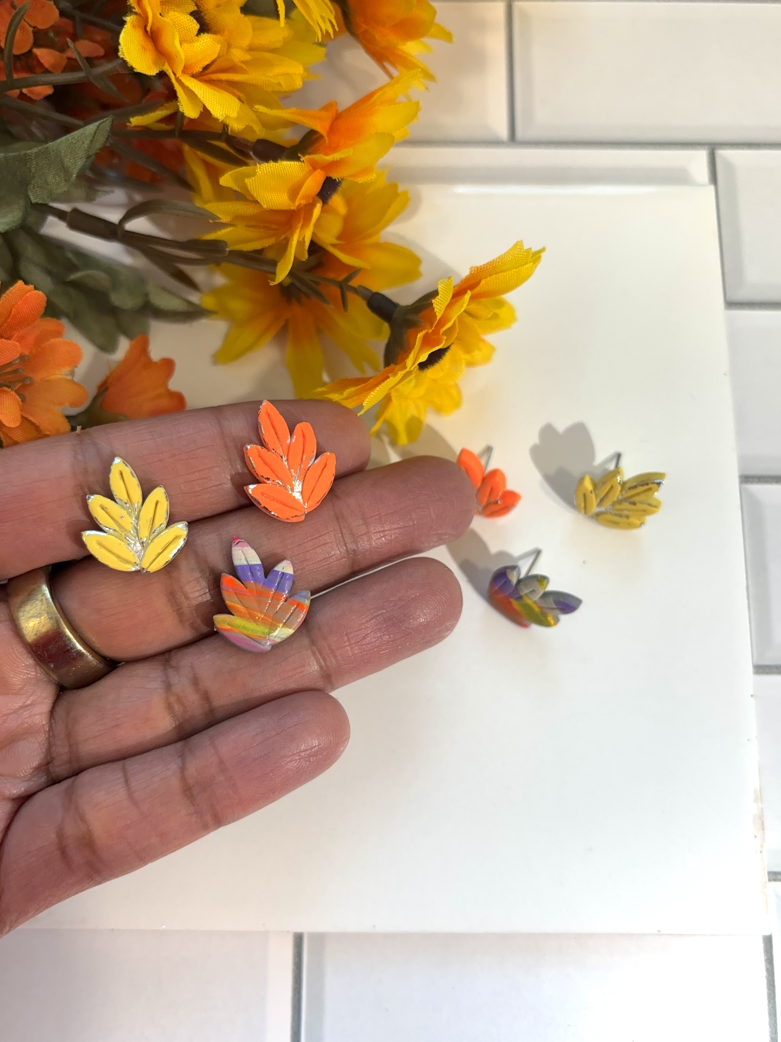 Colorful Leaf Trio