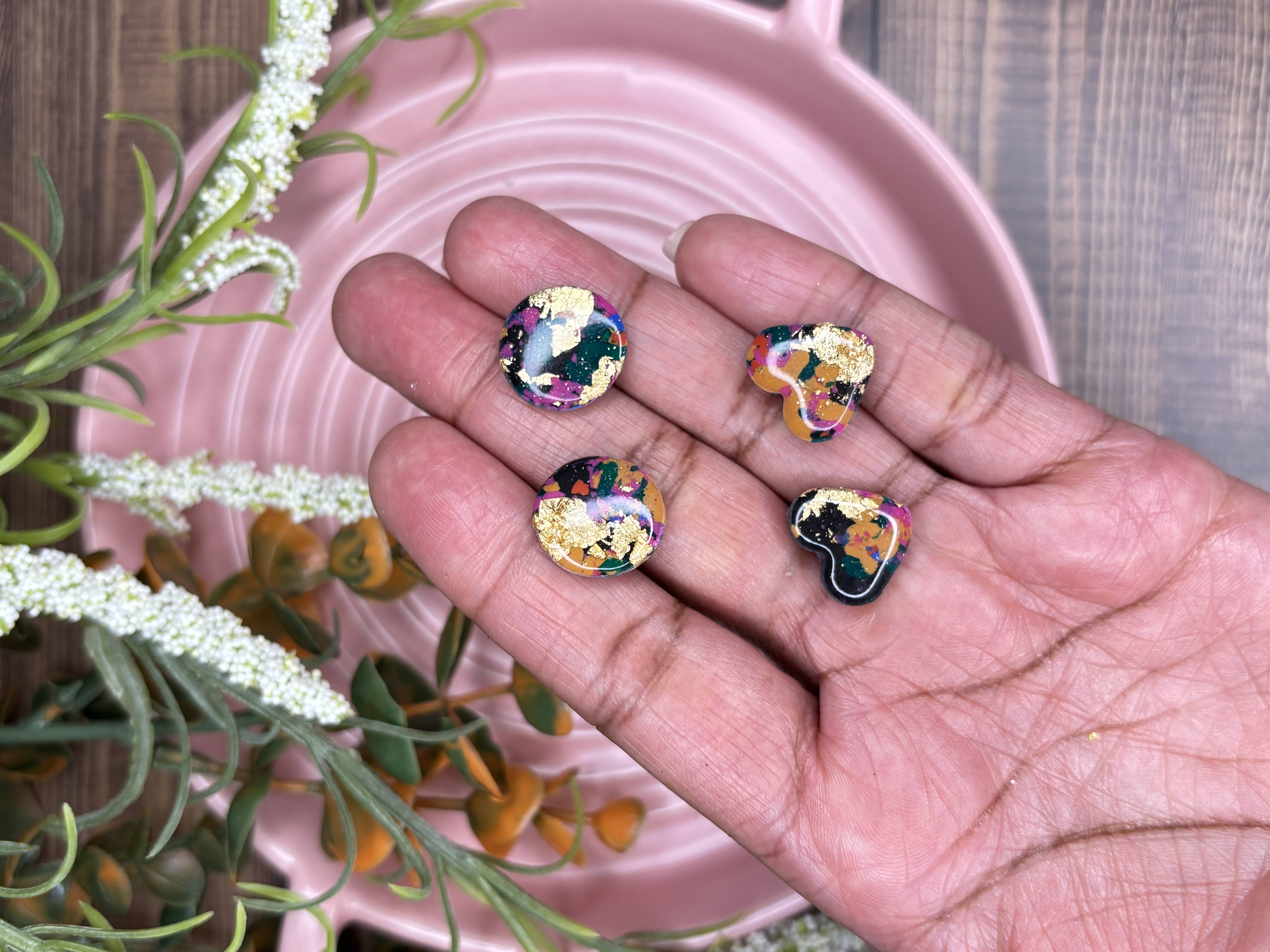 Heart and Circle Stud Collection- Medium