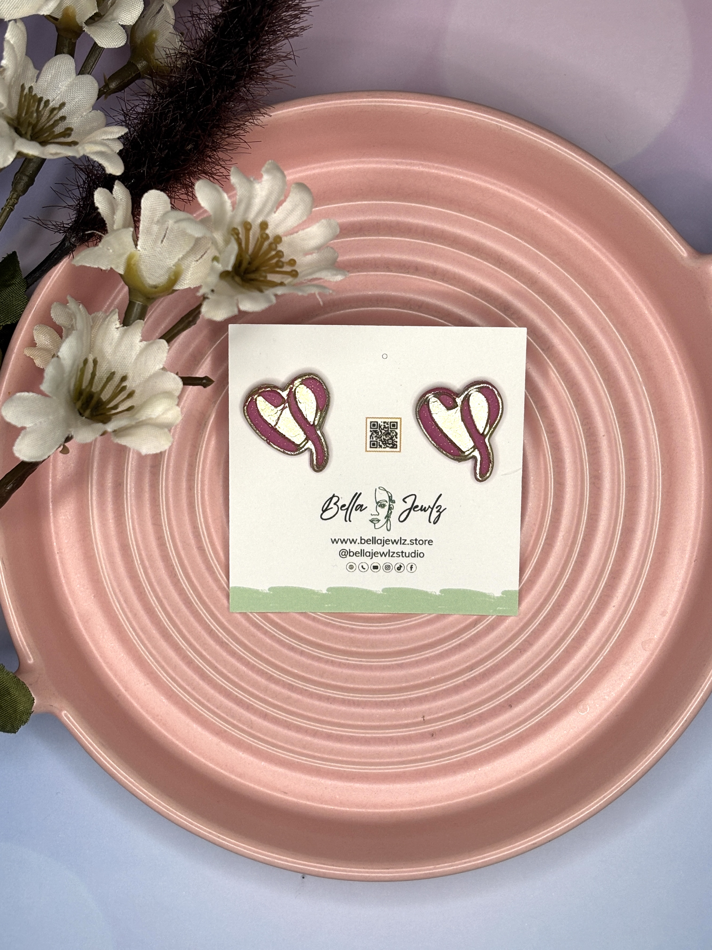 Awareness Heart Studs 