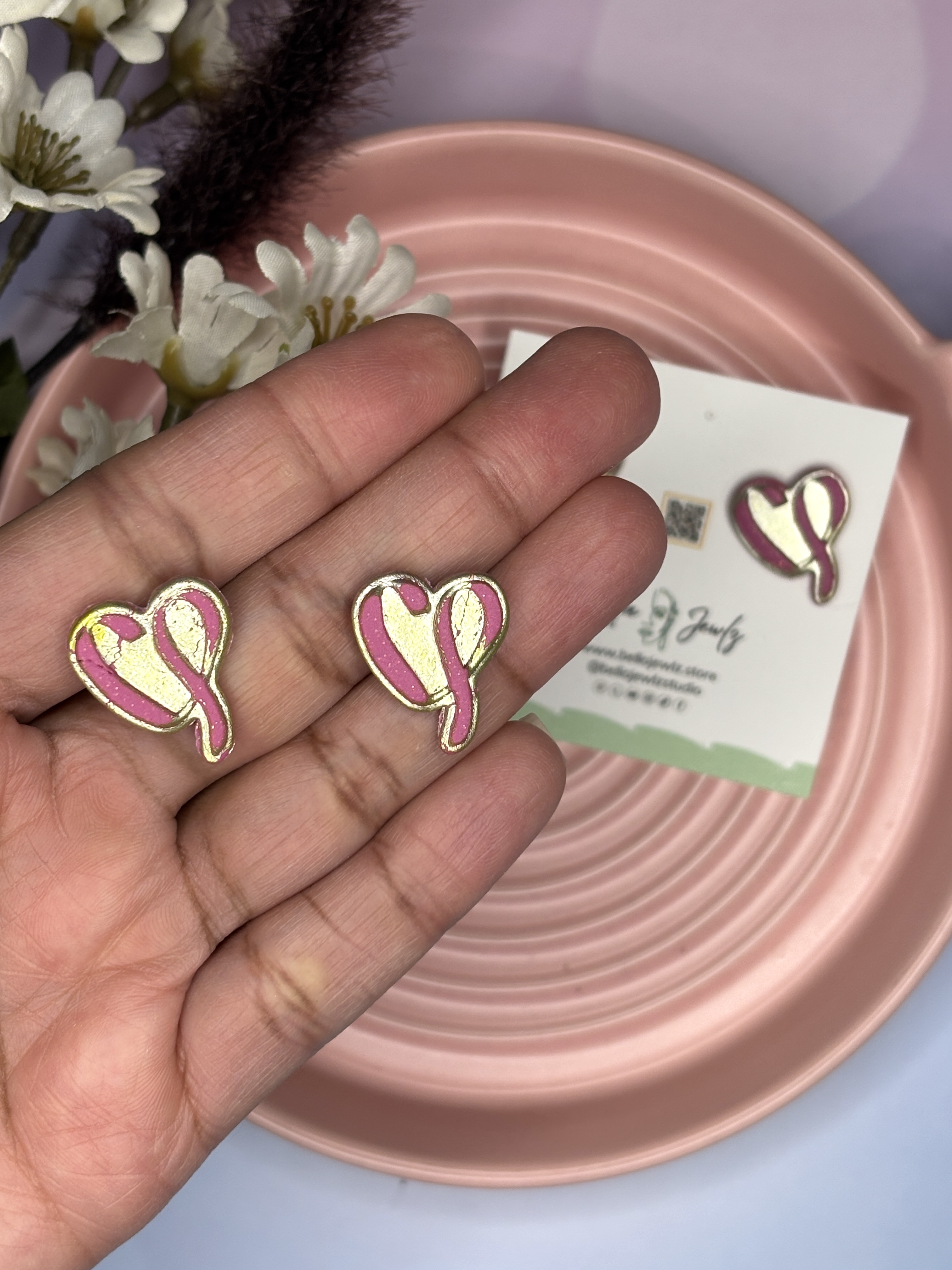 Awareness Heart Studs 