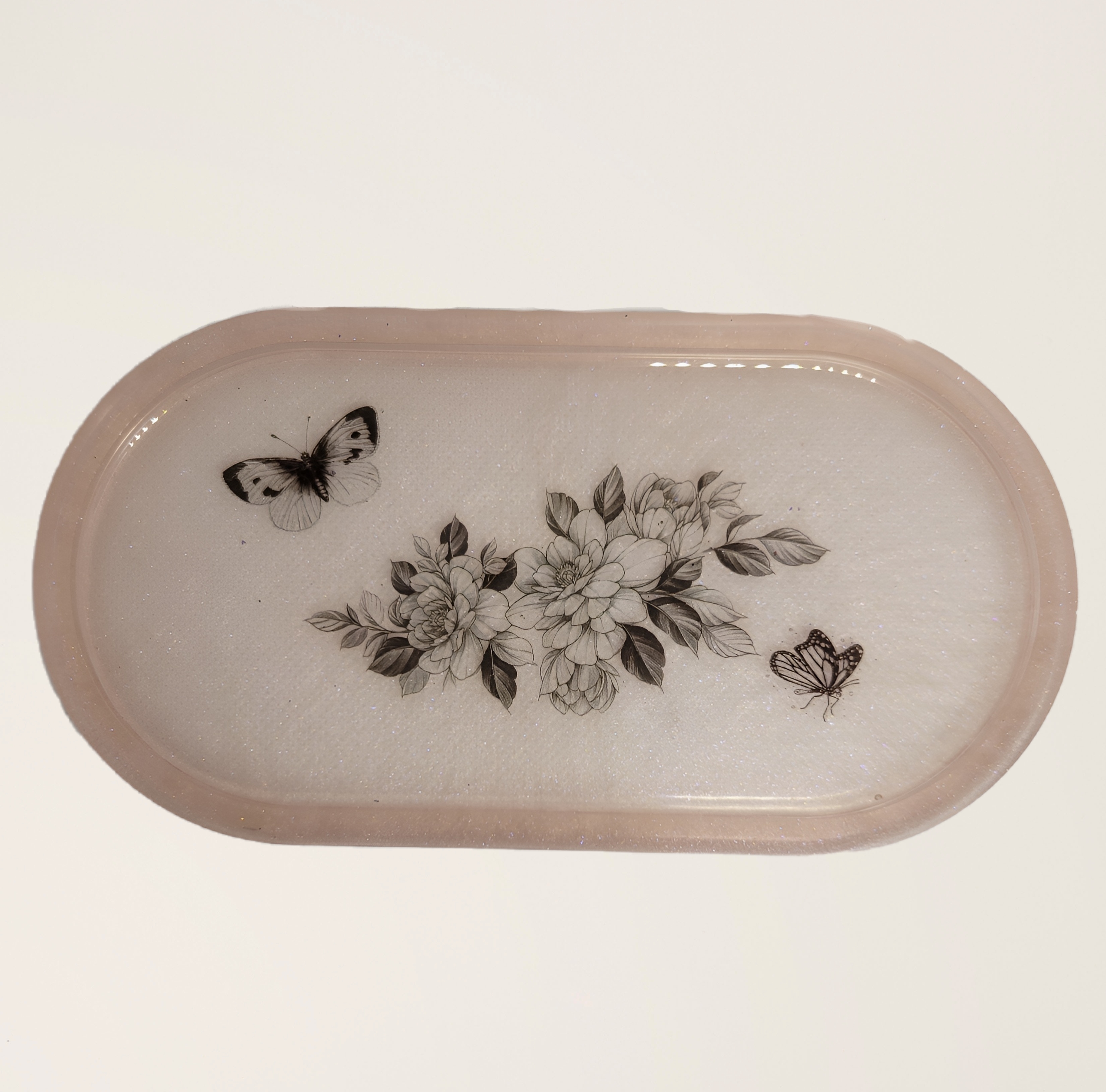 Floral Butterfly Trinket Tray