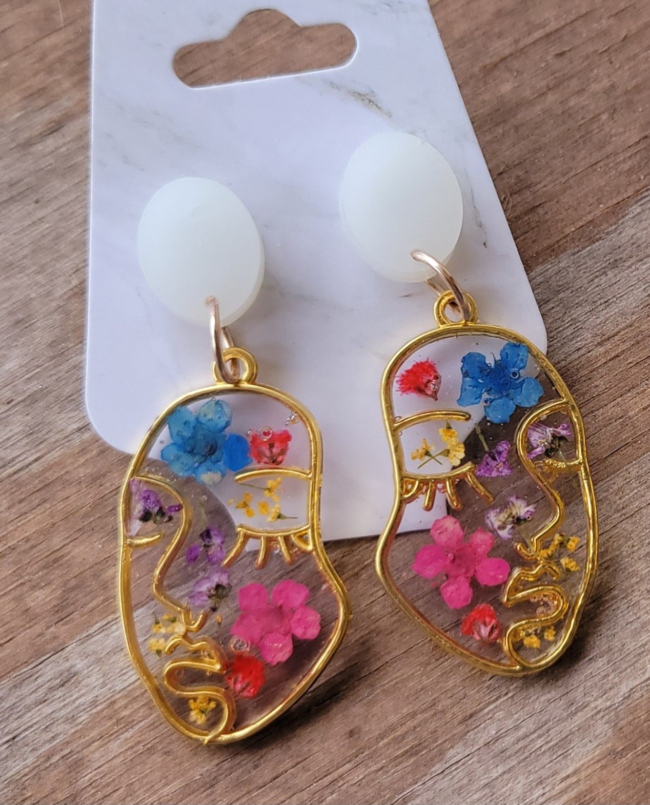 Floral Face Earrings