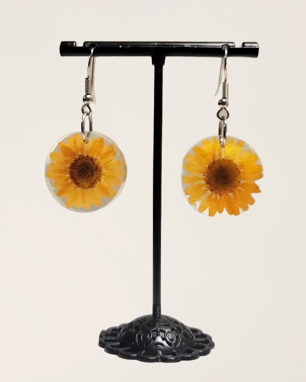 Orange Flower Earrings
