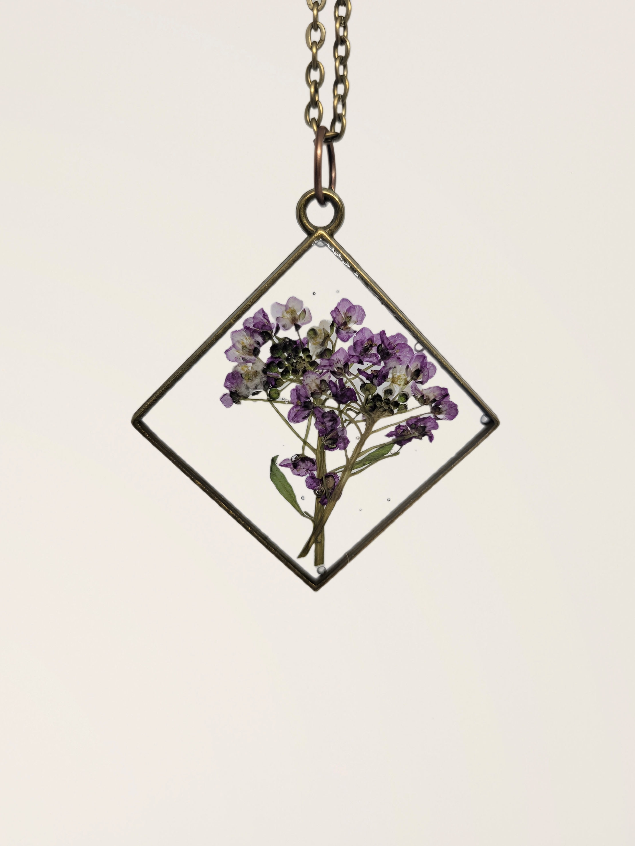 Pressed Flower Pendant Necklace