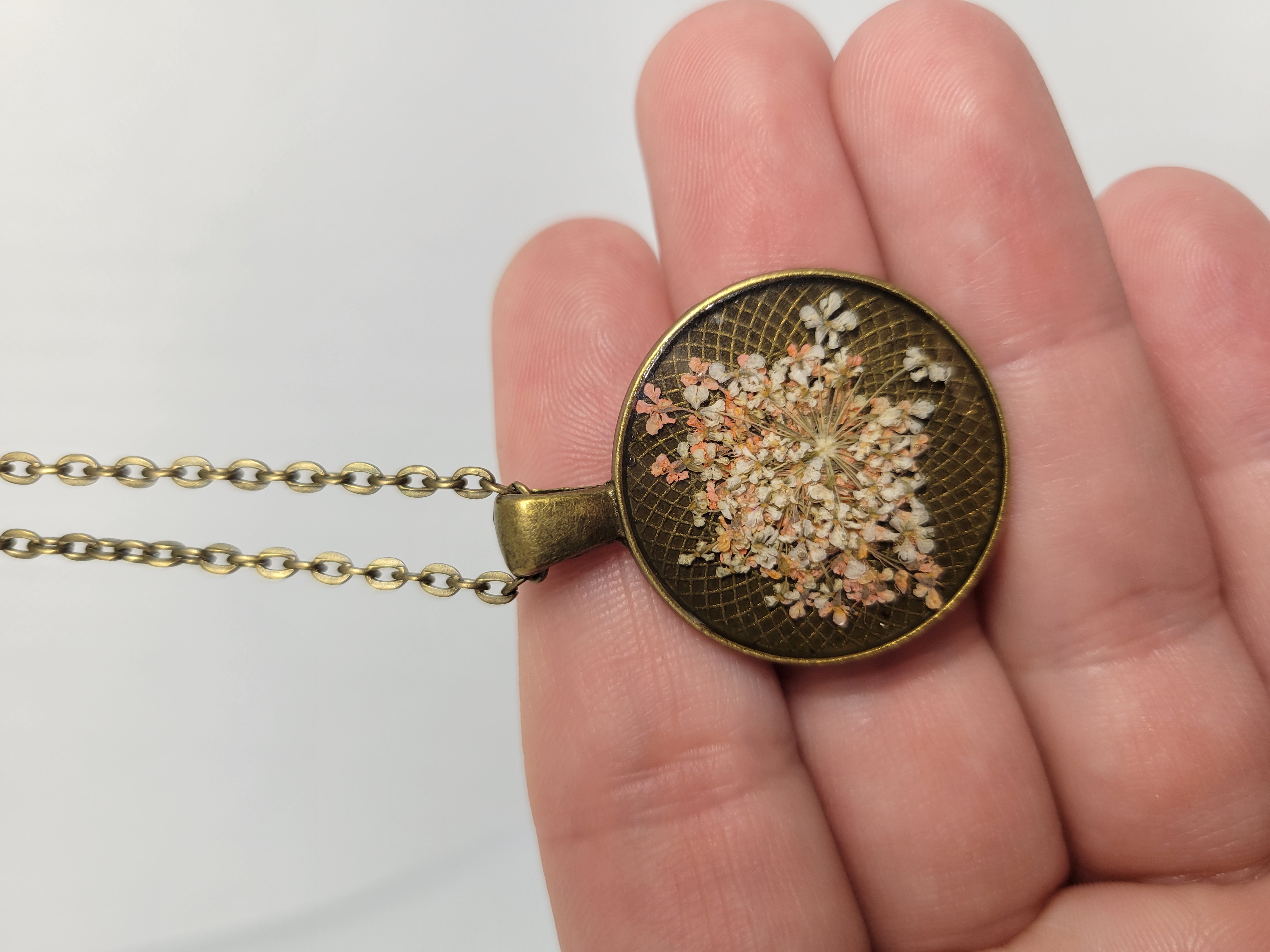 Pressed Flower Necklace Pendant