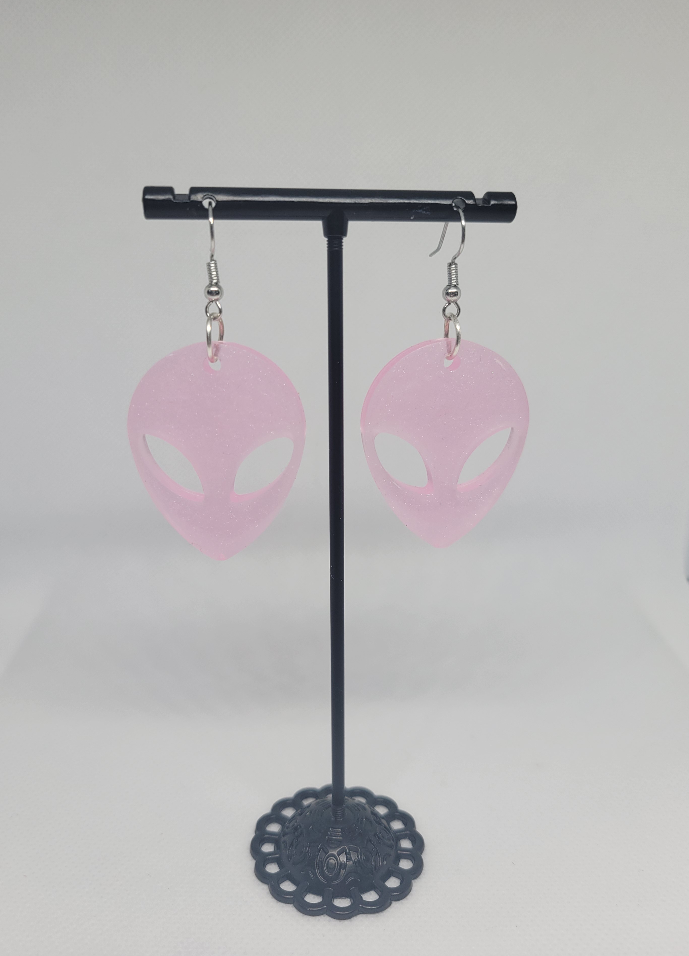 Pink Alien Earrings