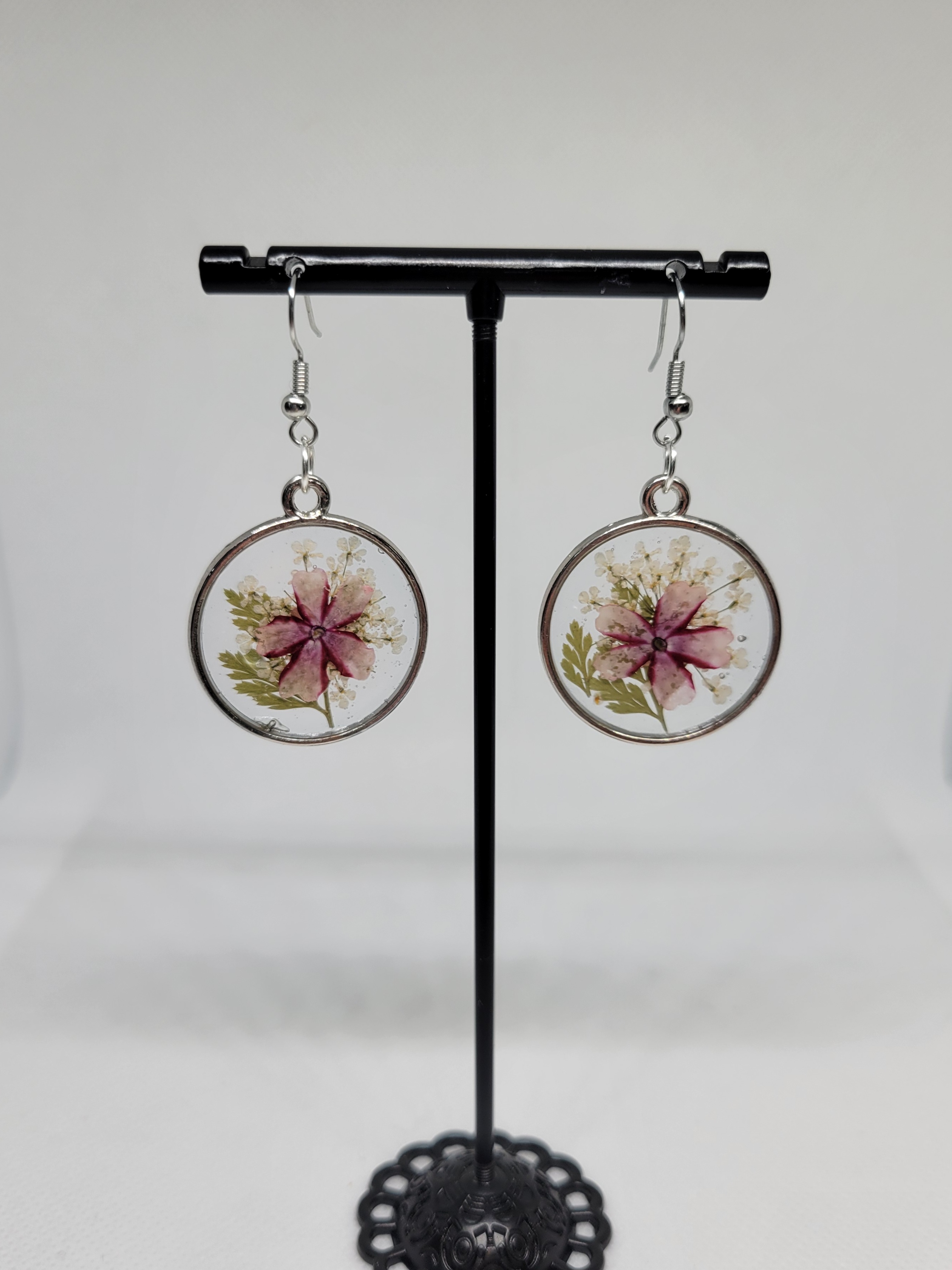 Layered Pressed Flower Earrings