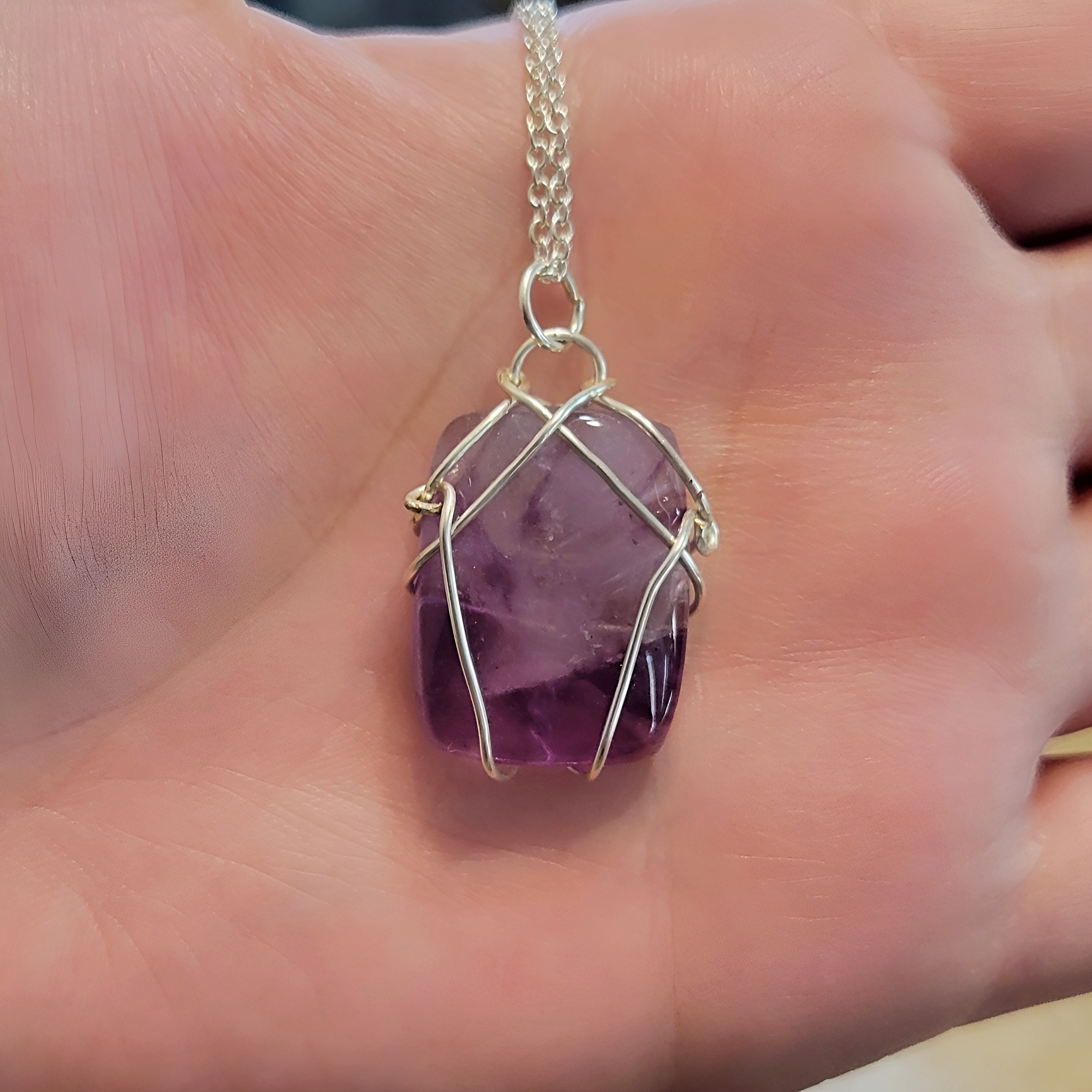 Wire wrapped Amethyst Necklace 