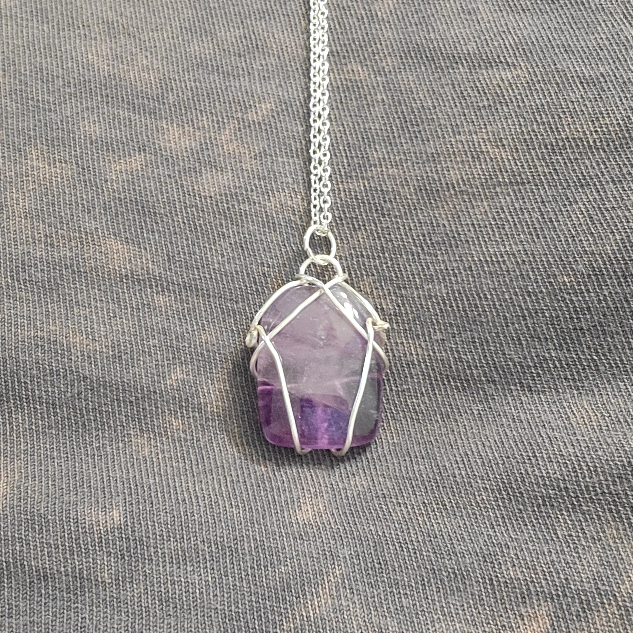 Wire wrapped Amethyst Necklace 